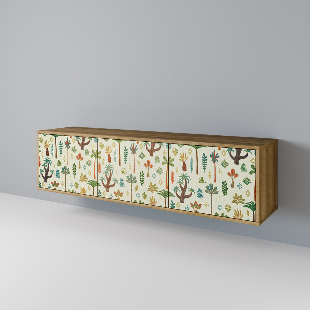 Meuble TV 3 portes PALM SPRING effet chêne