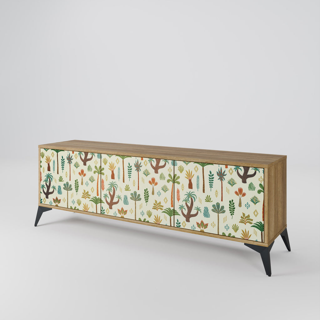 Meuble TV 3 portes PALM SPRING effet chêne