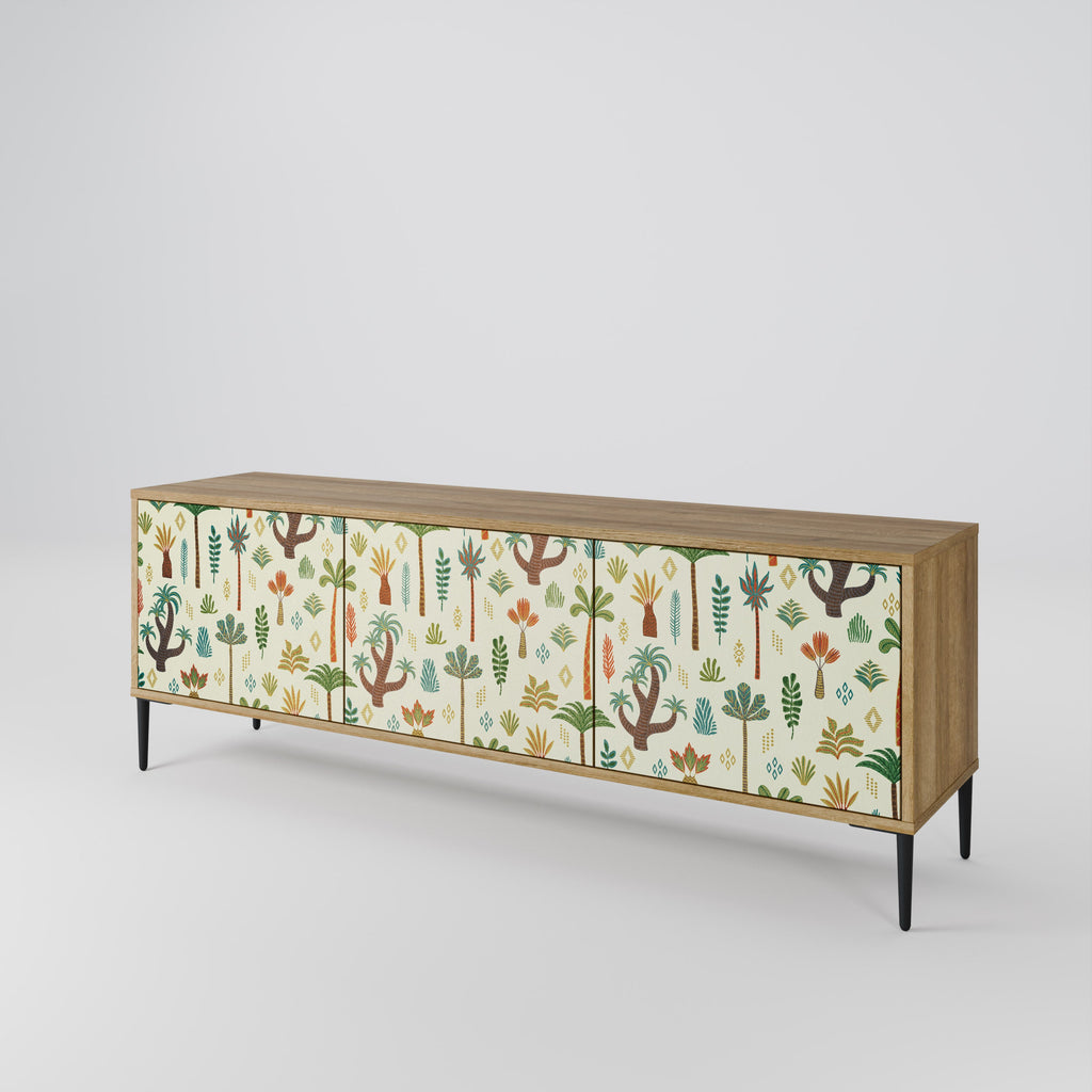 Meuble TV 3 portes PALM SPRING effet chêne