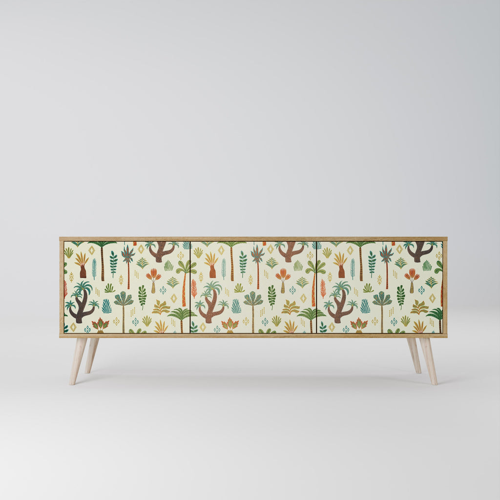 Meuble TV 3 portes PALM SPRING effet chêne