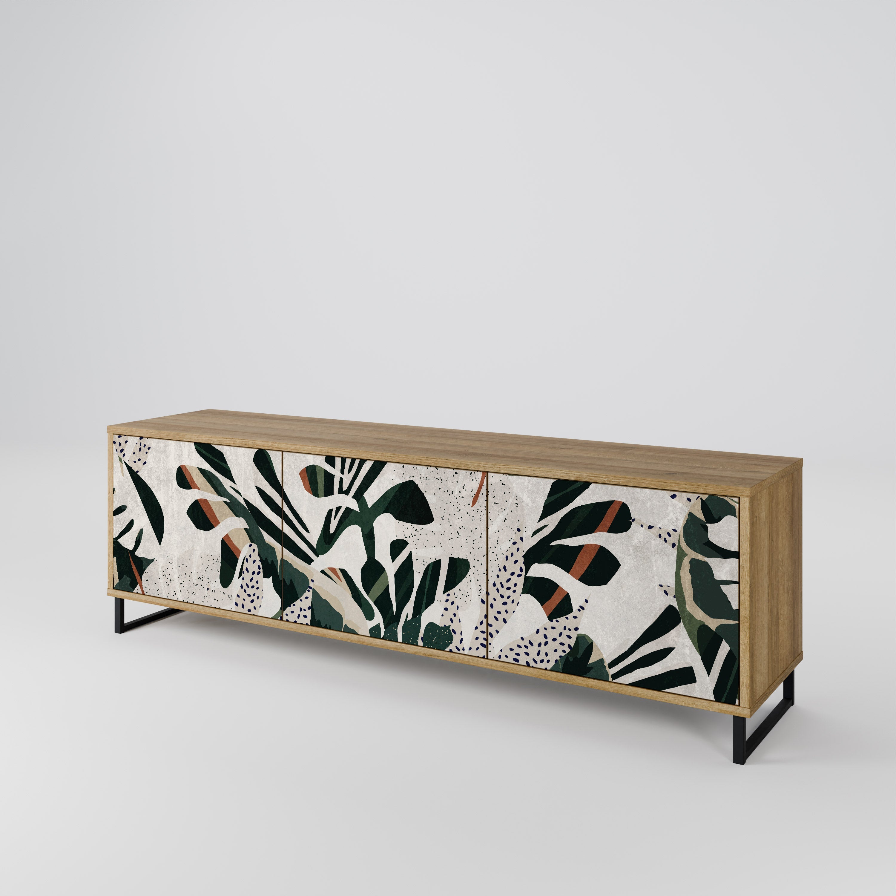 Meuble TV 3 portes VERDURE FORMATION effet chêne