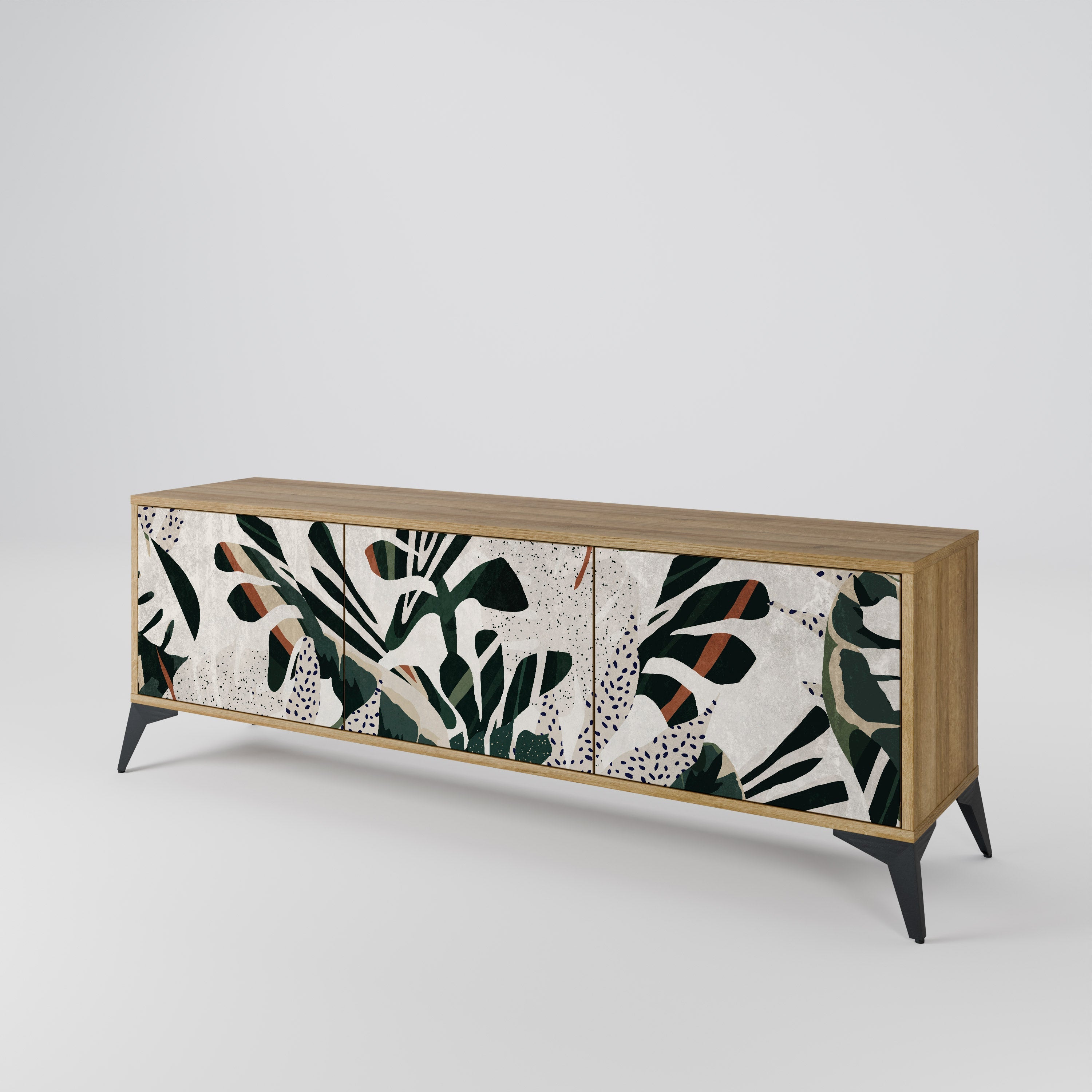 Meuble TV 3 portes VERDURE FORMATION effet chêne