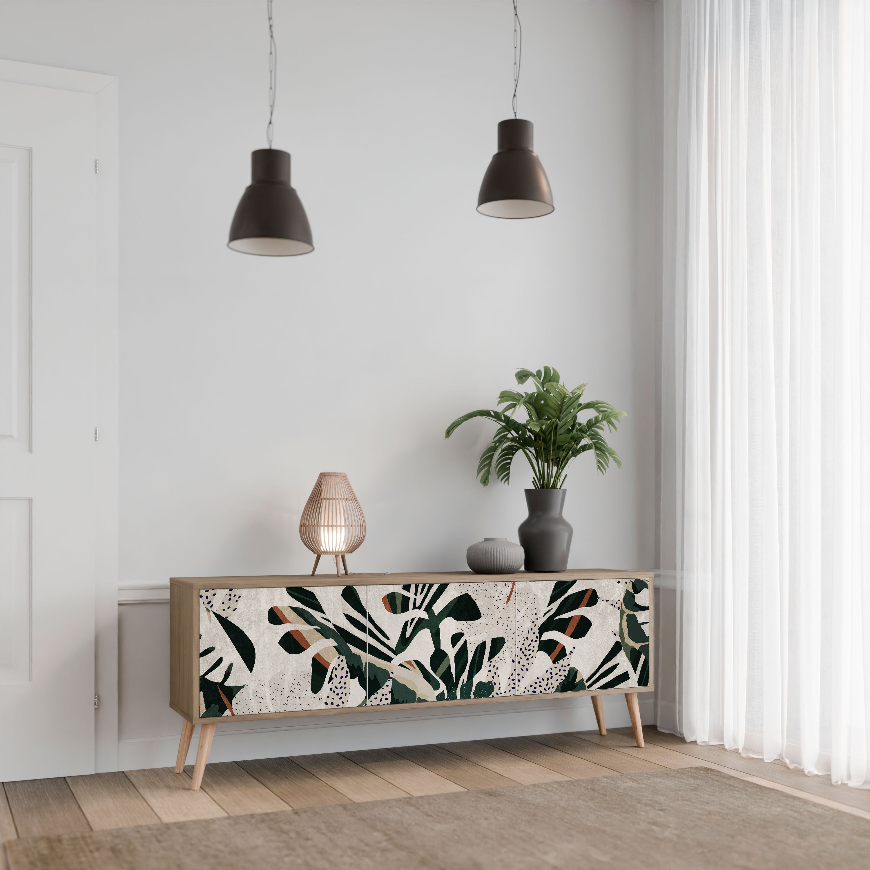 Meuble TV 3 portes VERDURE FORMATION effet chêne