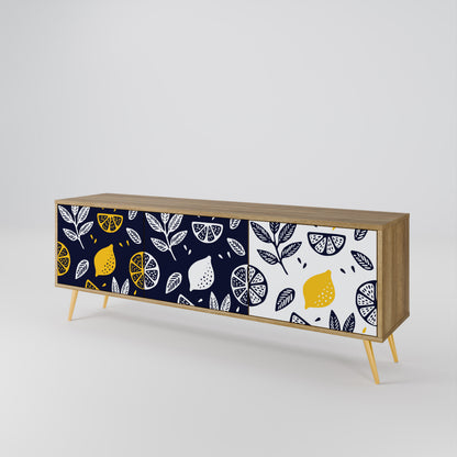 CITRUS BLACK AND WHITE 3-Door TV Cabinet
