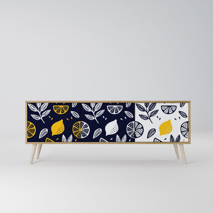 CITRUS BLACK AND WHITE 3-Door TV Cabinet