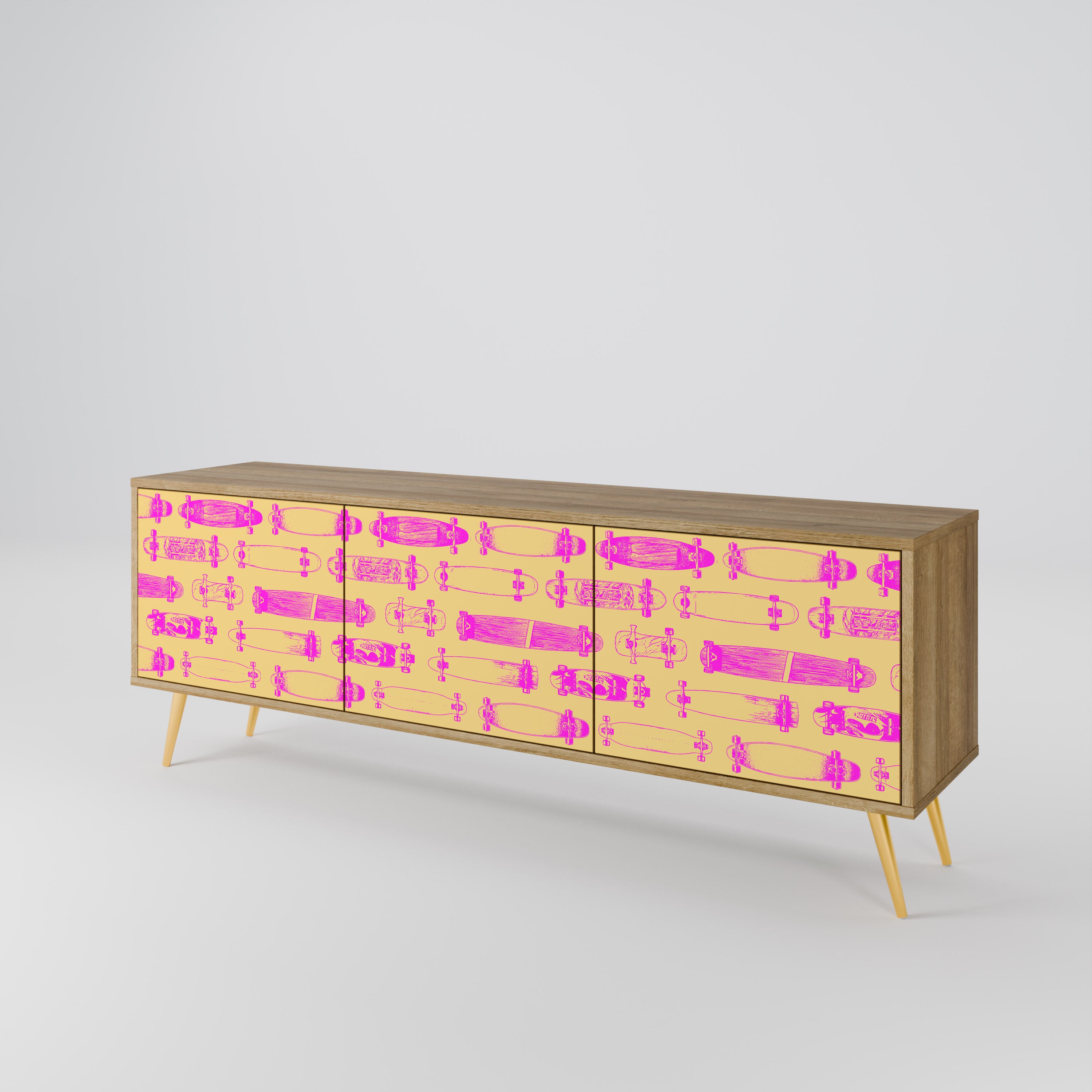 SKATEBOARD ARTISTRY 3-Door TV Cabinet