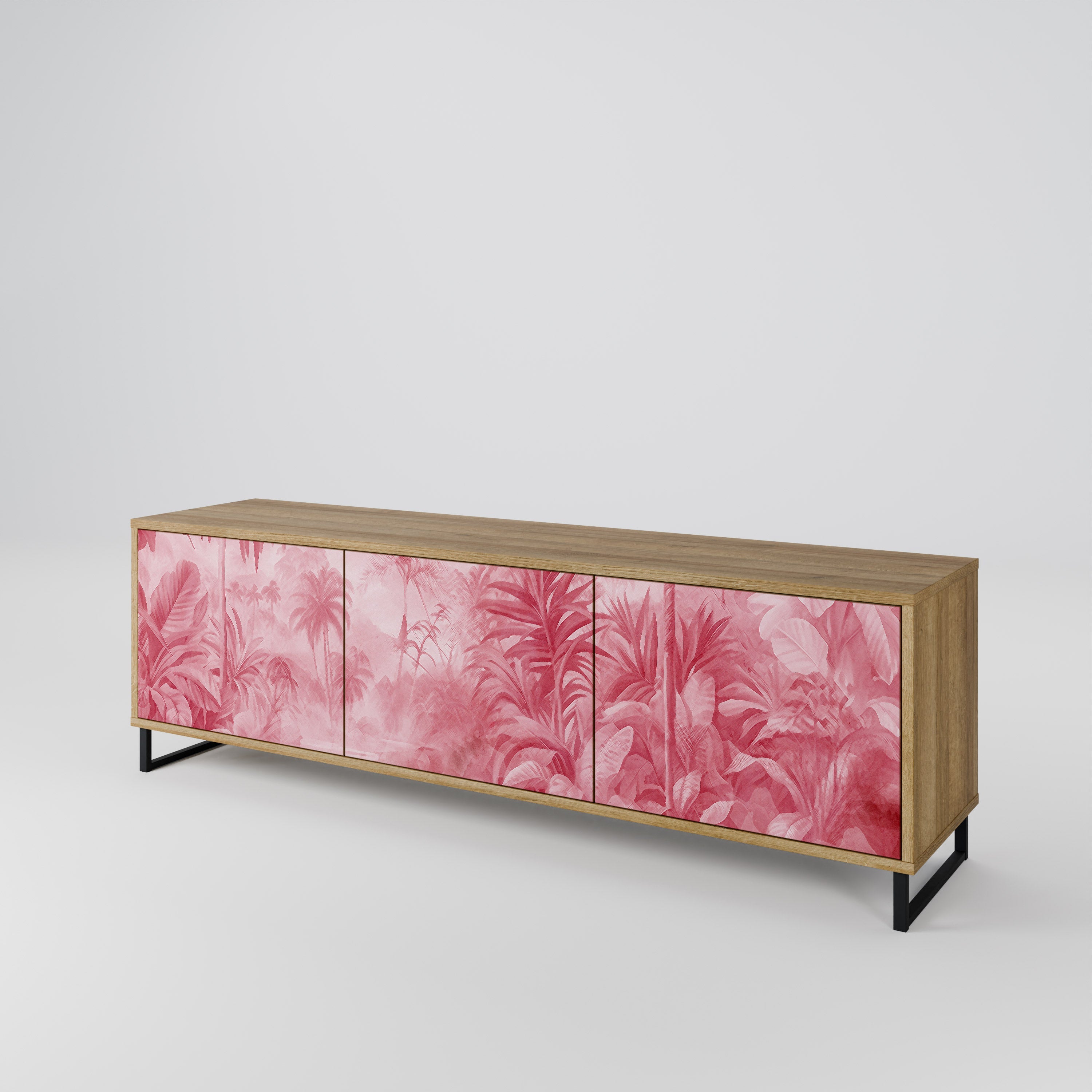 Meuble TV 3 portes SWEET TROPICS effet chêne