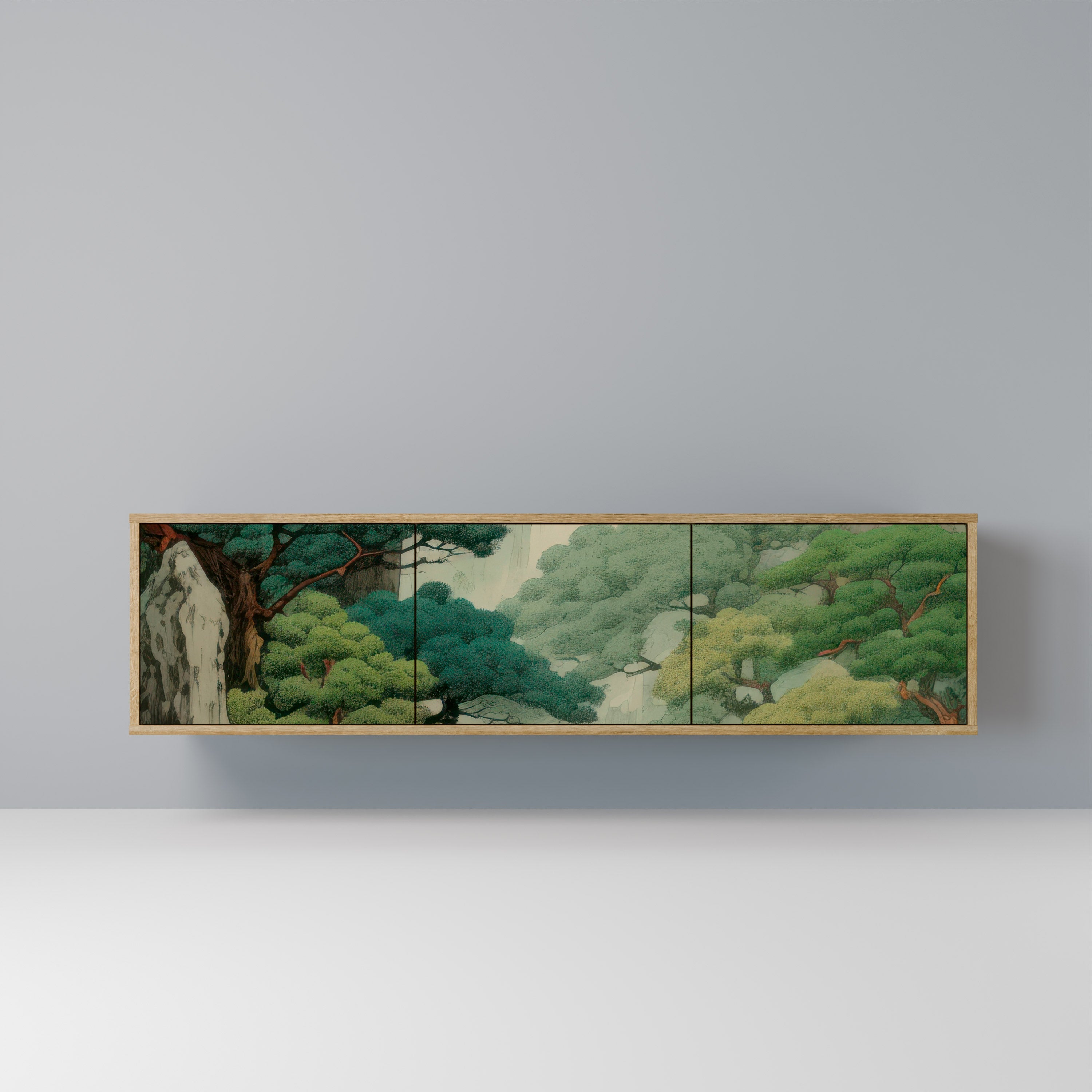 Meuble TV 3 portes VERDURE ABYSS effet chêne