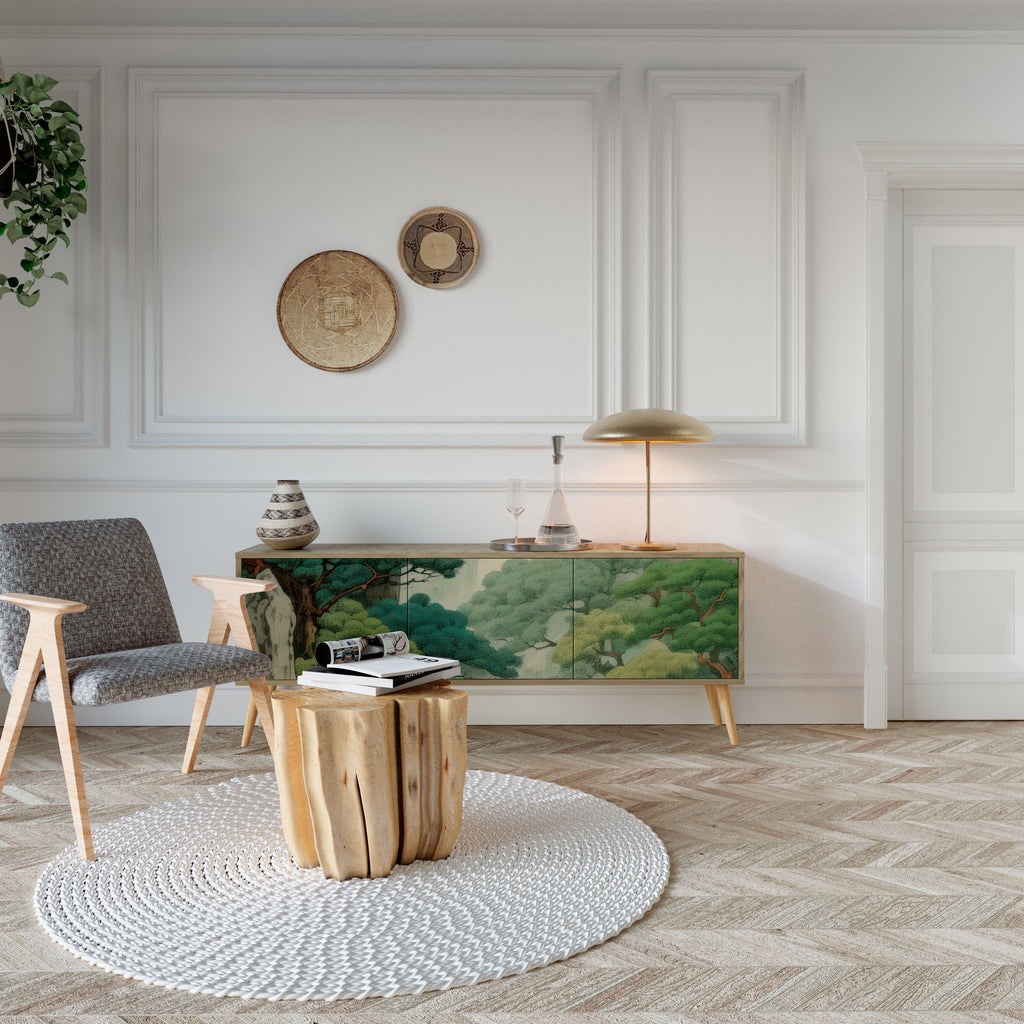 Meuble TV 3 portes VERDURE ABYSS effet chêne