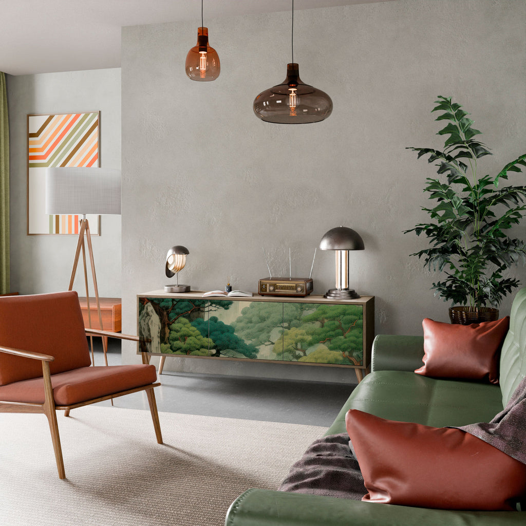 Meuble TV 3 portes VERDURE ABYSS effet chêne