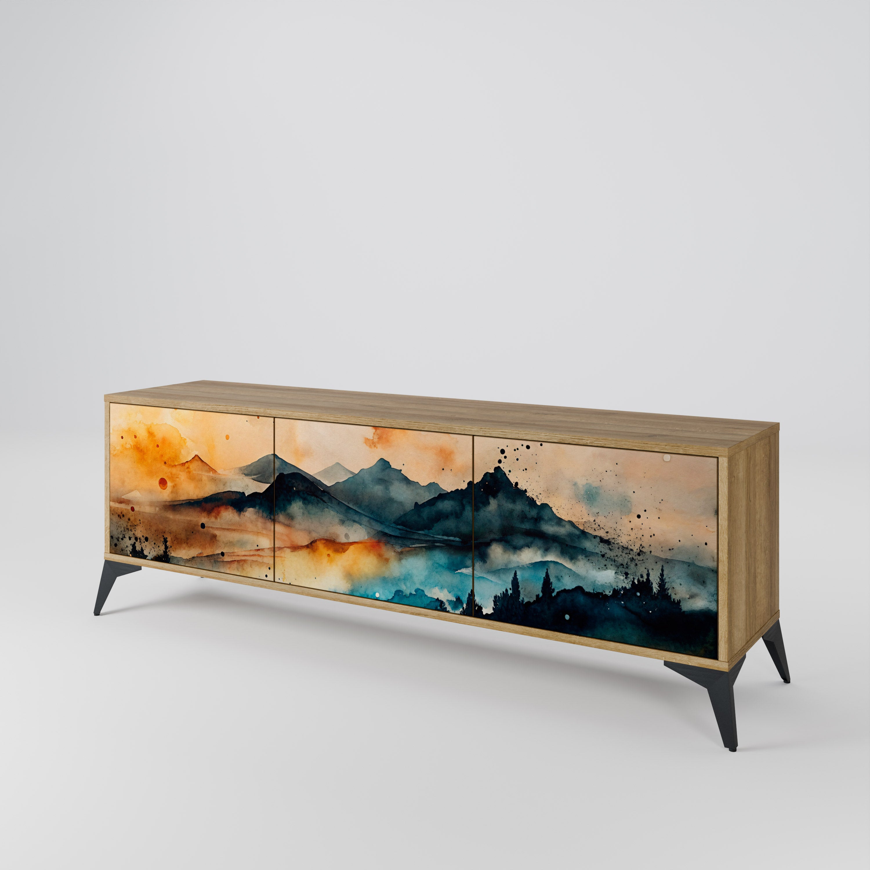 OMINOUS MOUNTAINS 3-Door TV Cabinet