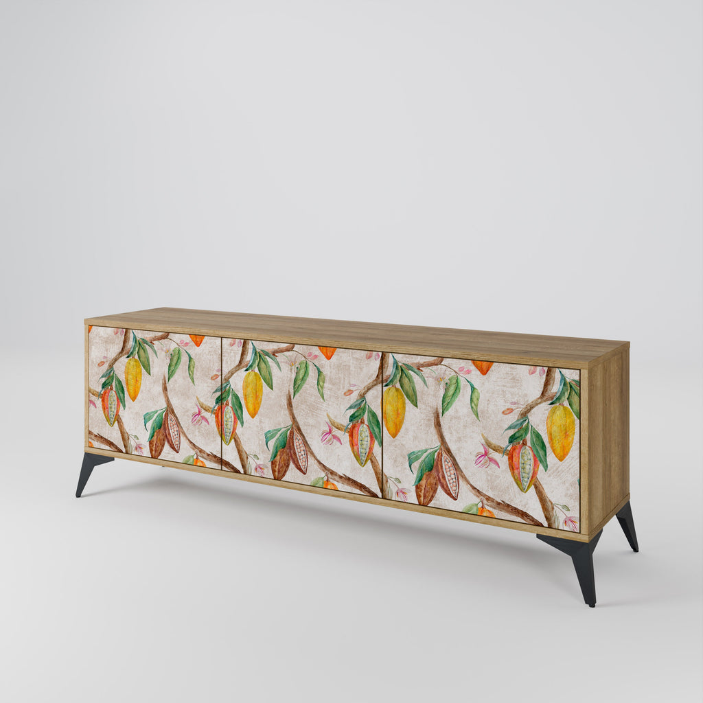 Meuble TV 3 portes COCOA FRUITS effet chêne