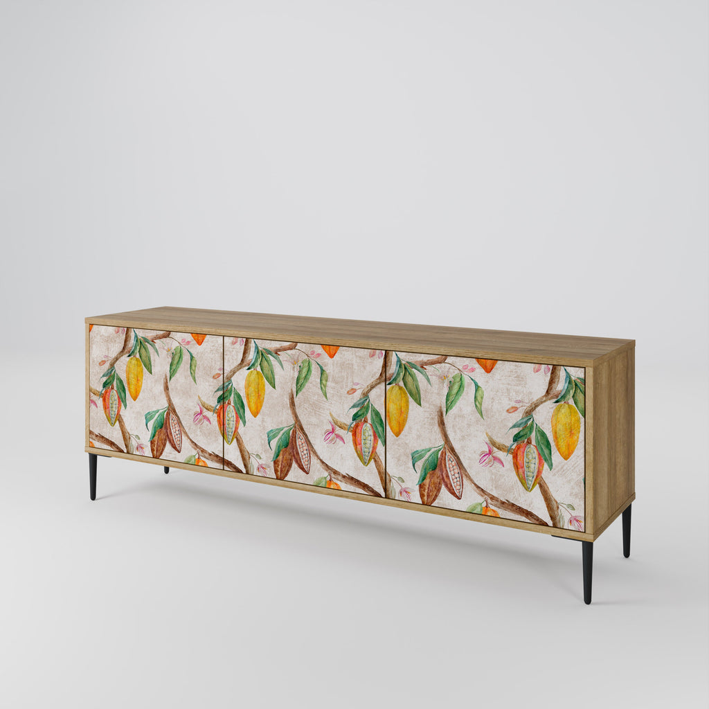 Meuble TV 3 portes COCOA FRUITS effet chêne