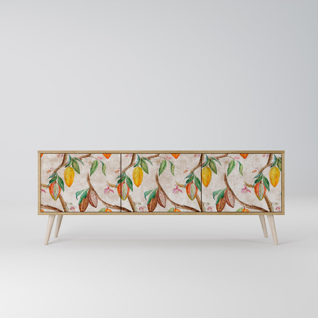 Meuble TV 3 portes COCOA FRUITS effet chêne