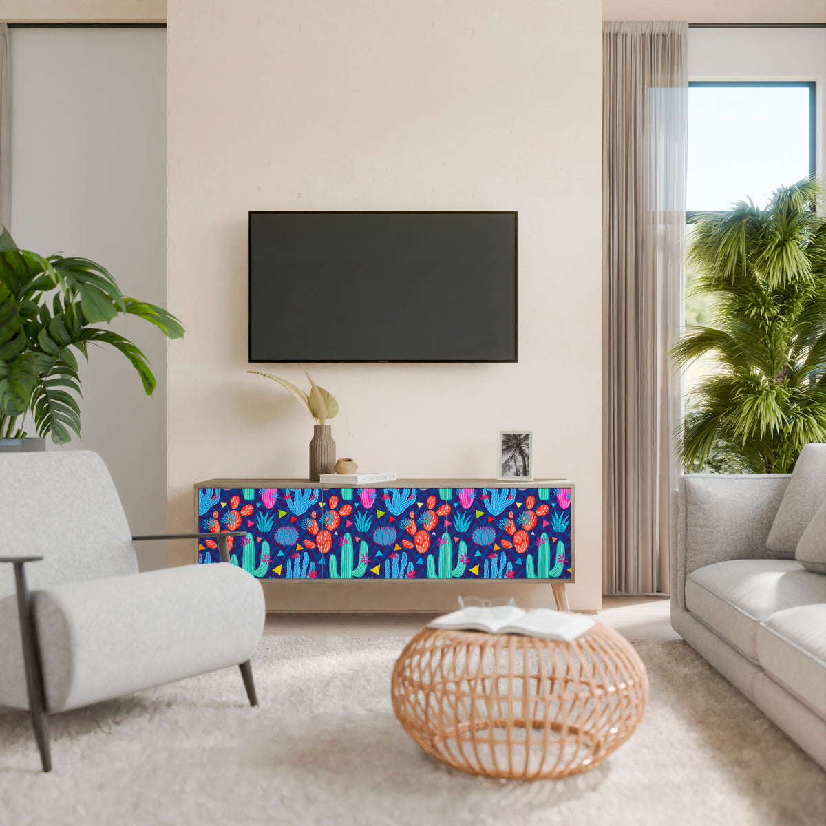 CACTUS VIBES 3-Door TV Cabinet