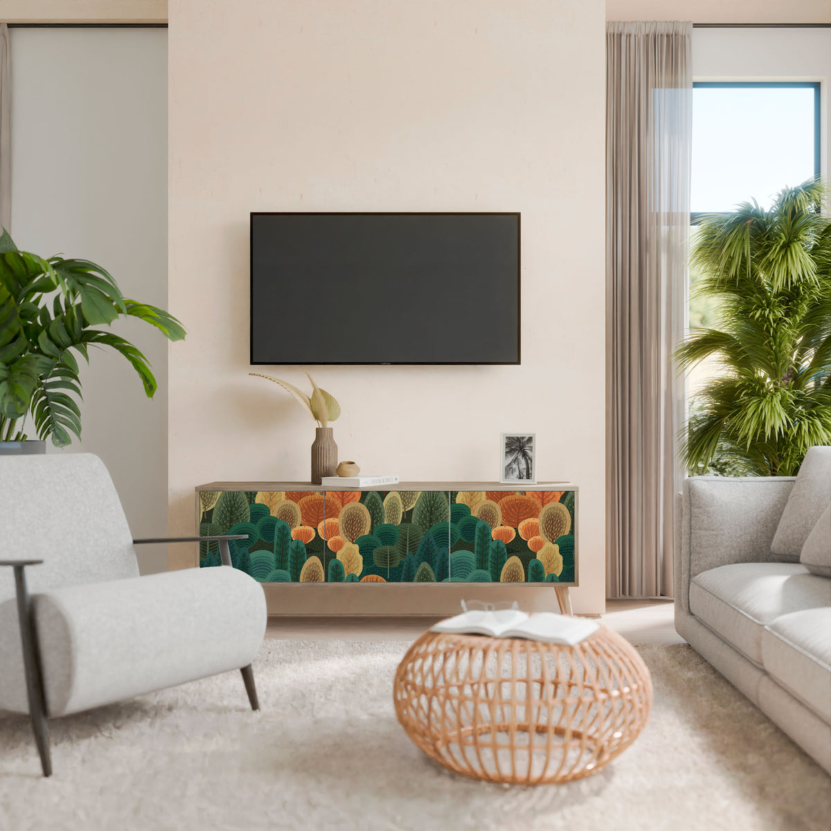 AUTUMN KALEIDOSCOPE 3-Door TV Cabinet