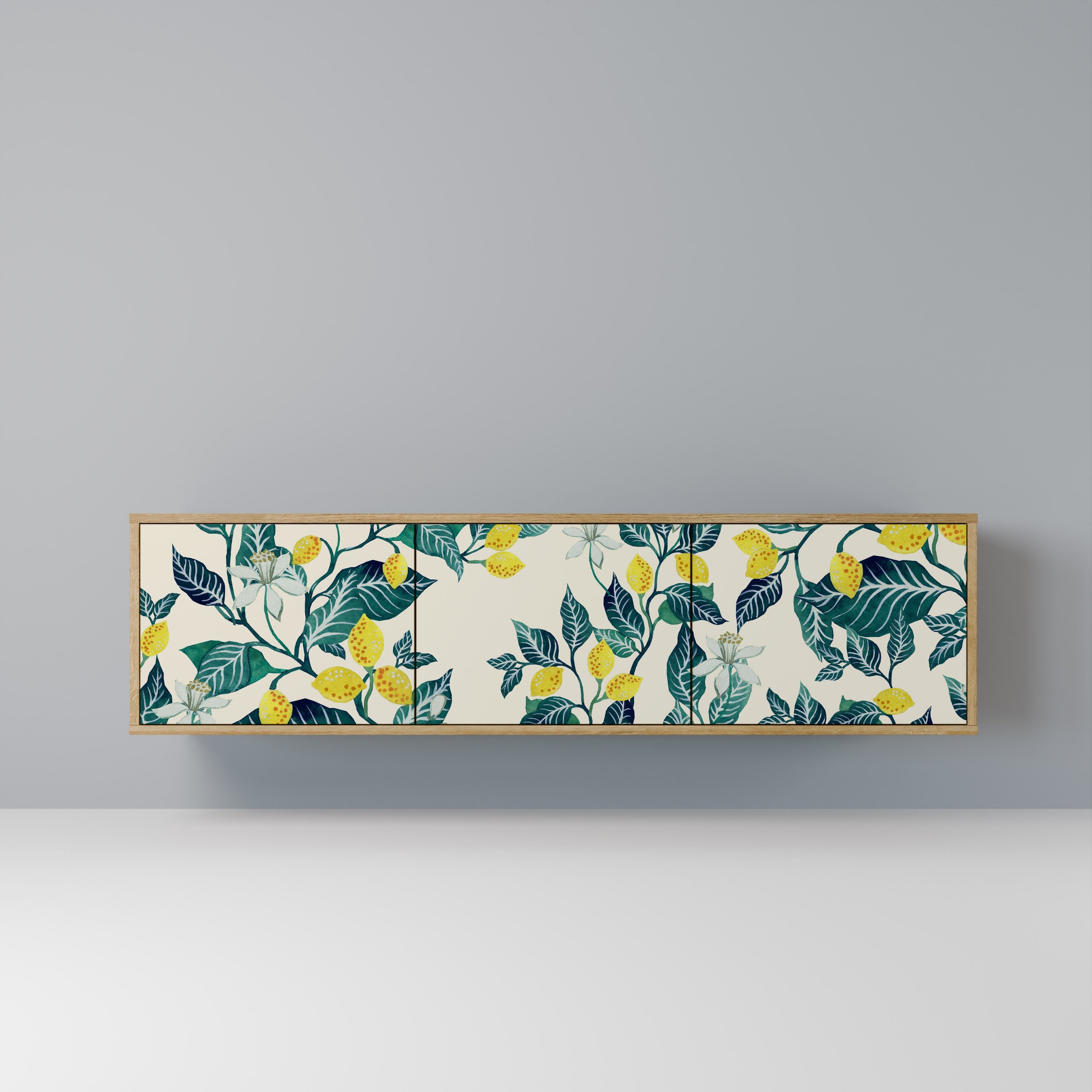 Meuble TV 3 portes LEMON TREE effet chêne