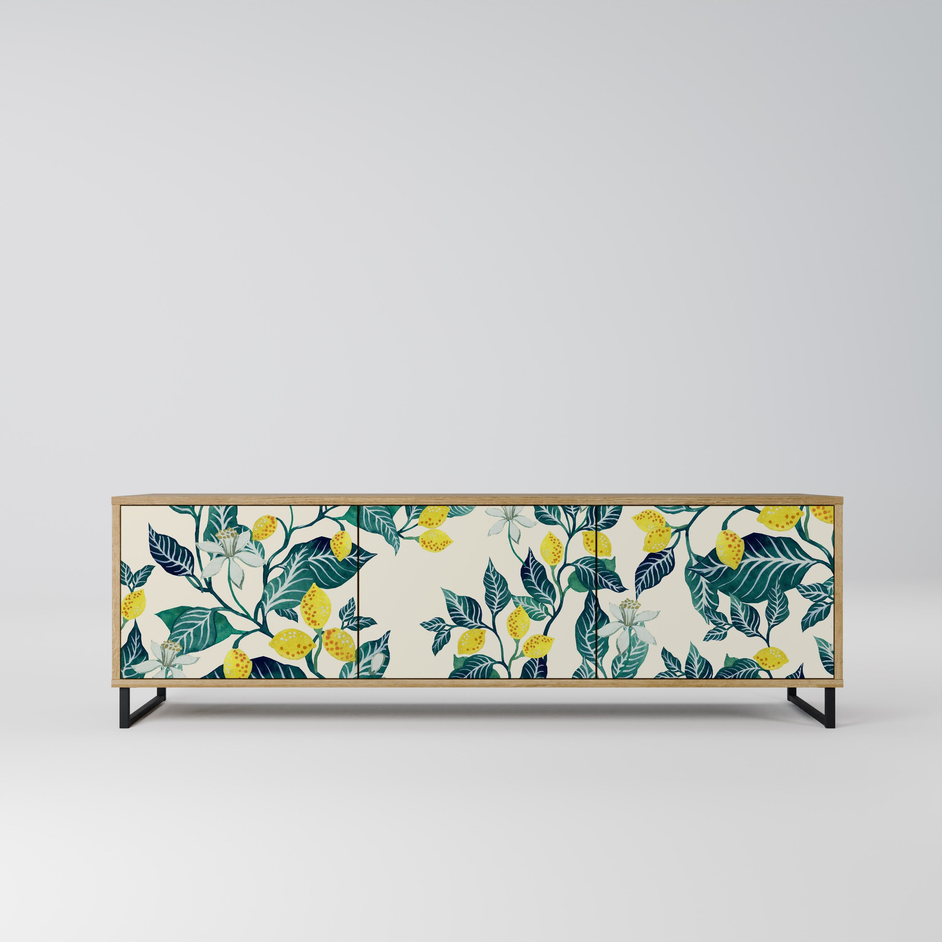 Meuble TV 3 portes LEMON TREE effet chêne