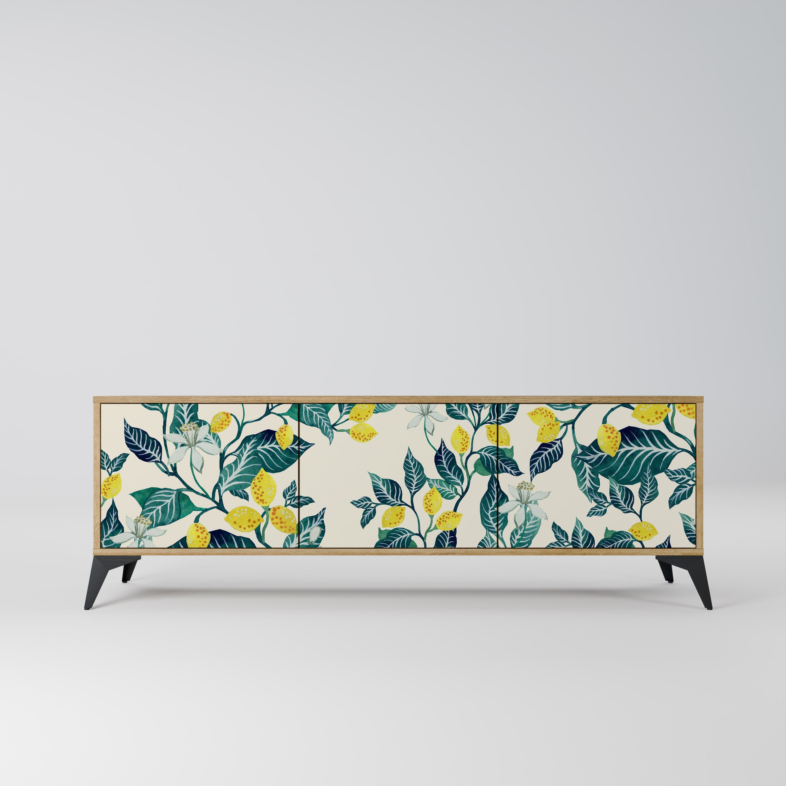 Meuble TV 3 portes LEMON TREE effet chêne