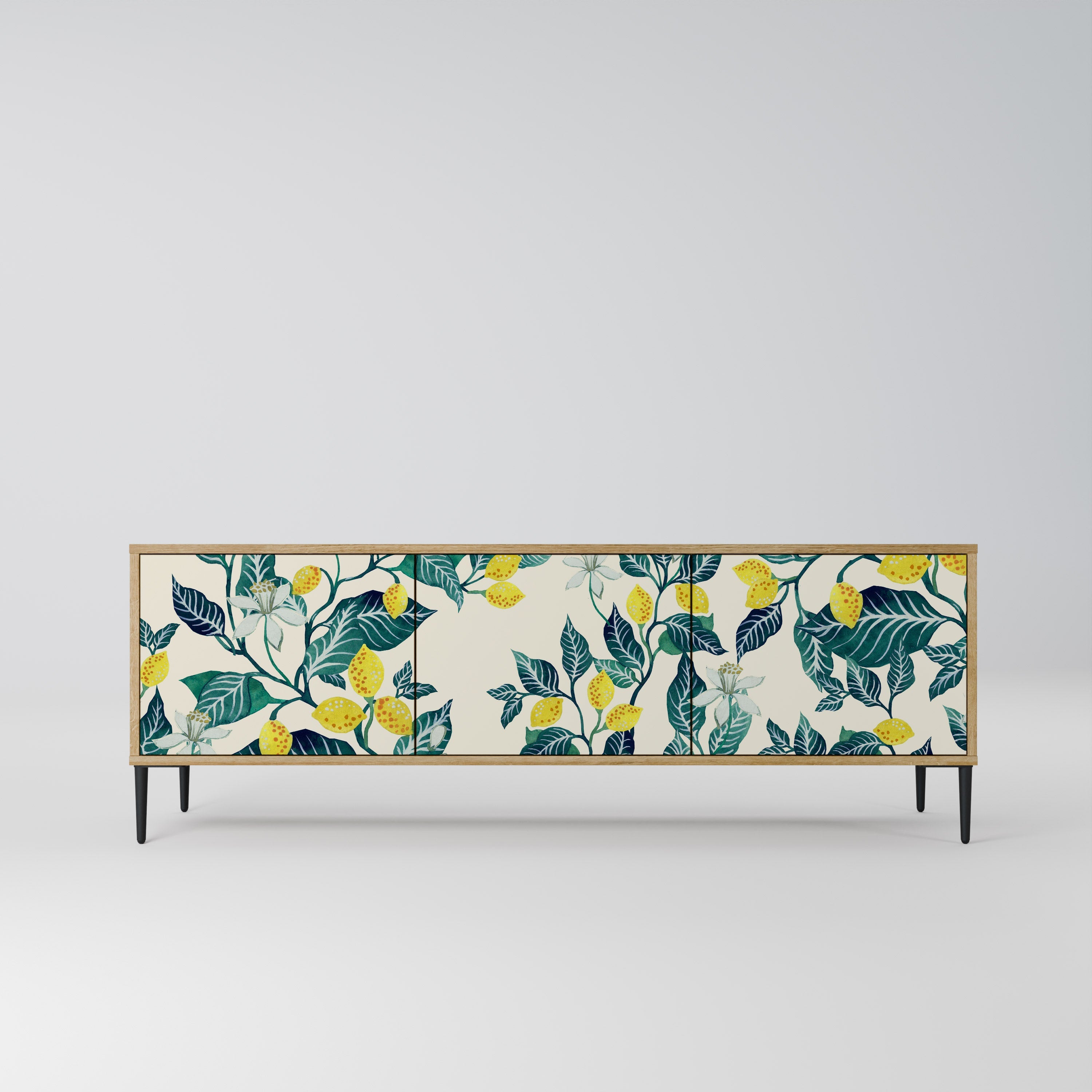 Meuble TV 3 portes LEMON TREE effet chêne