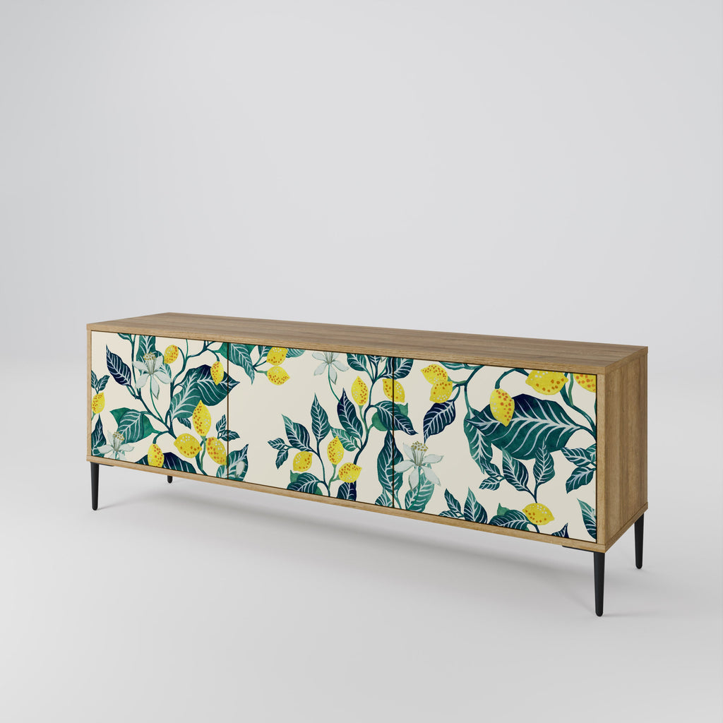 Meuble TV 3 portes LEMON TREE effet chêne
