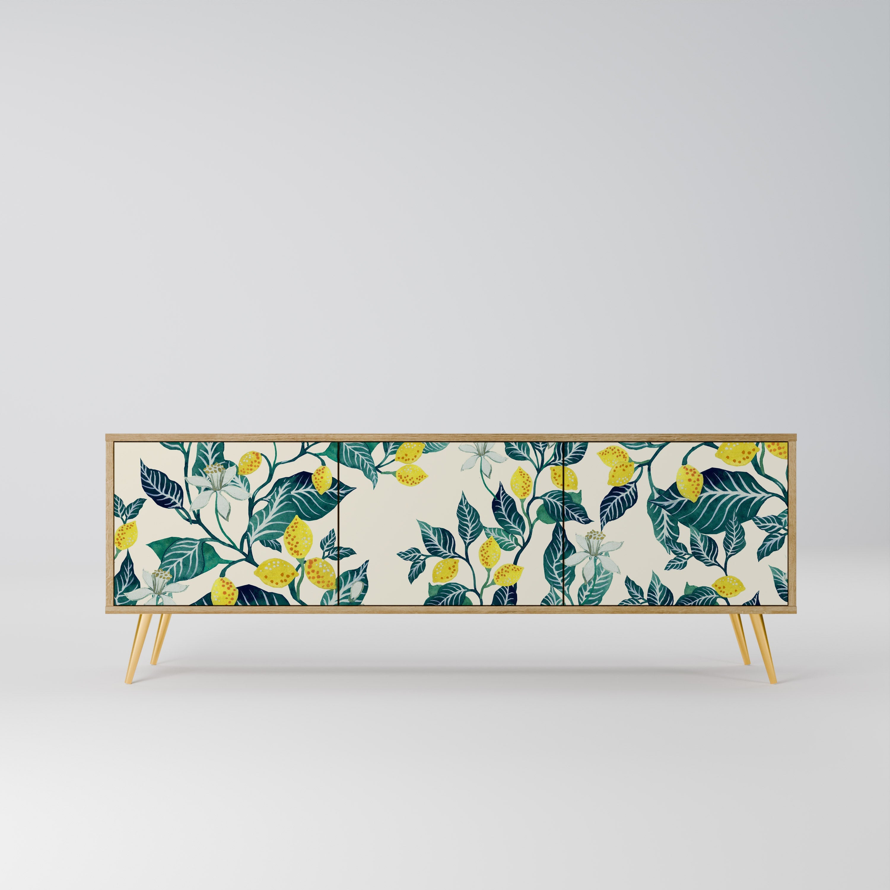 Meuble TV 3 portes LEMON TREE effet chêne