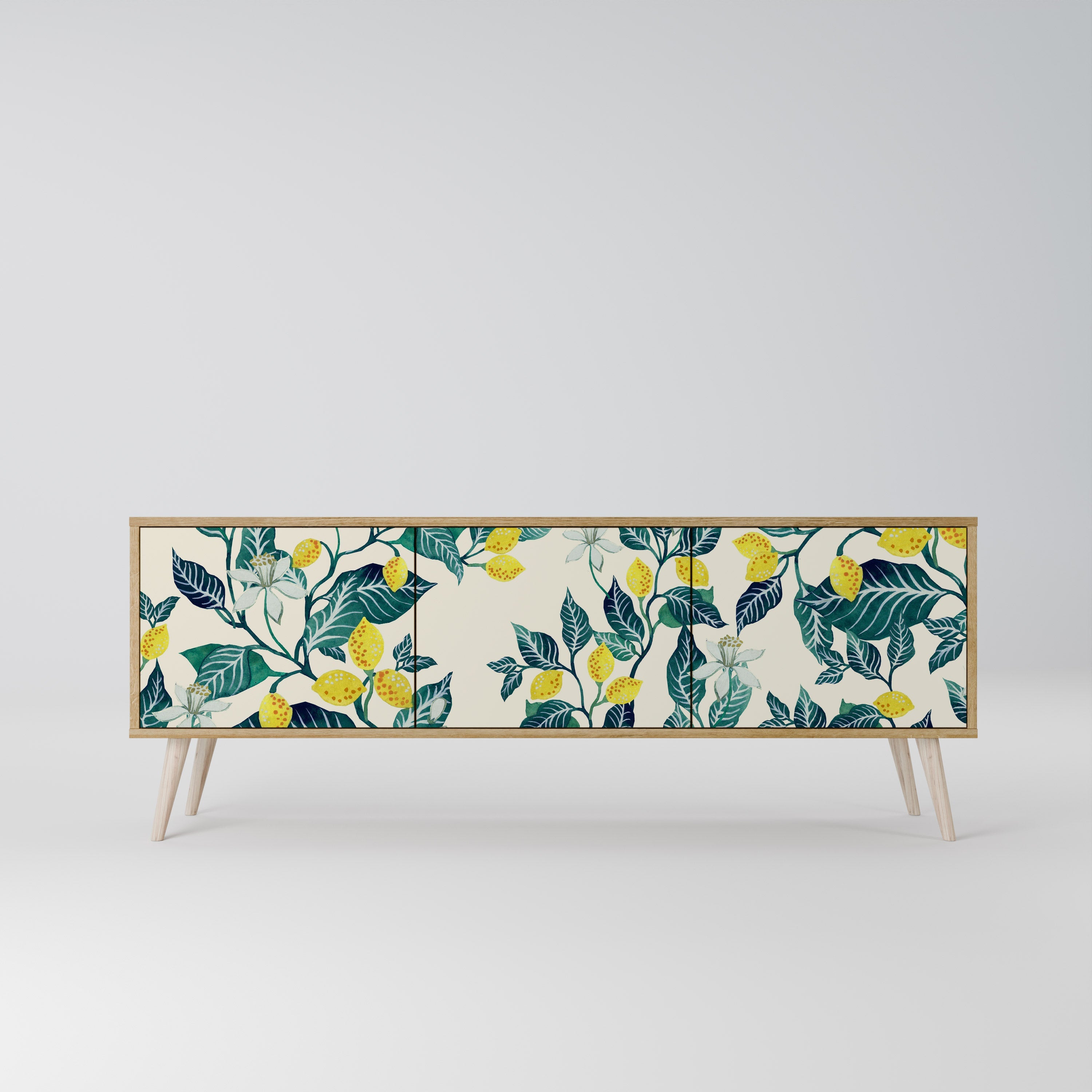 Meuble TV 3 portes LEMON TREE effet chêne