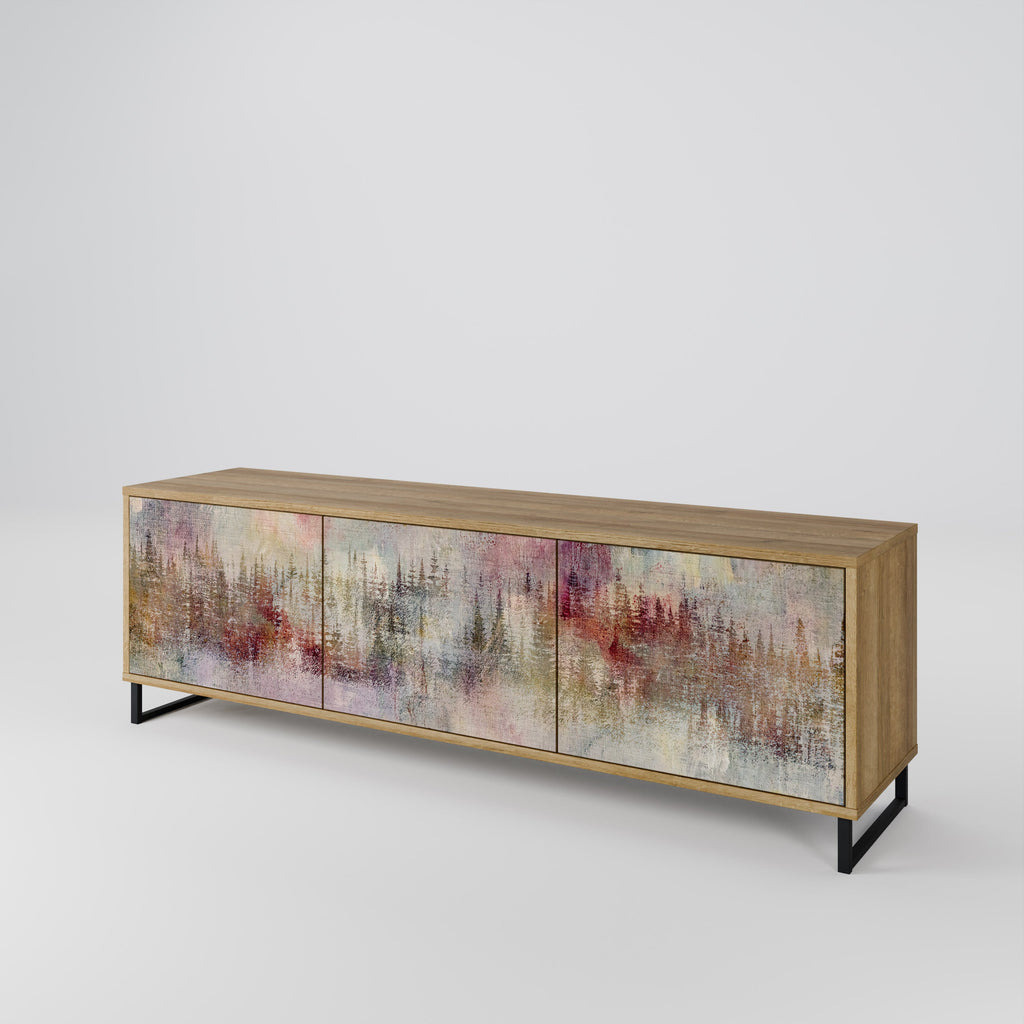 Meuble TV 3 portes VEILED SUMMIT effet chêne