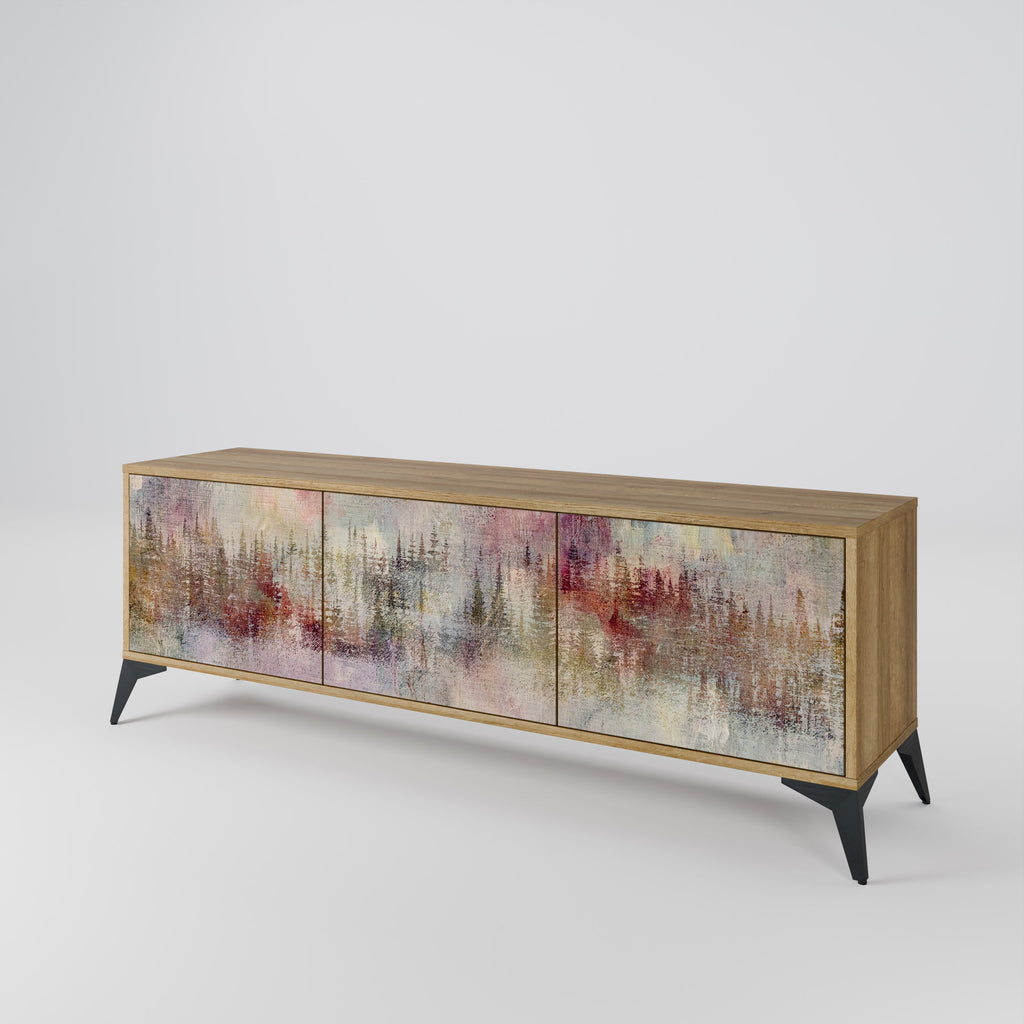 Meuble TV 3 portes VEILED SUMMIT effet chêne