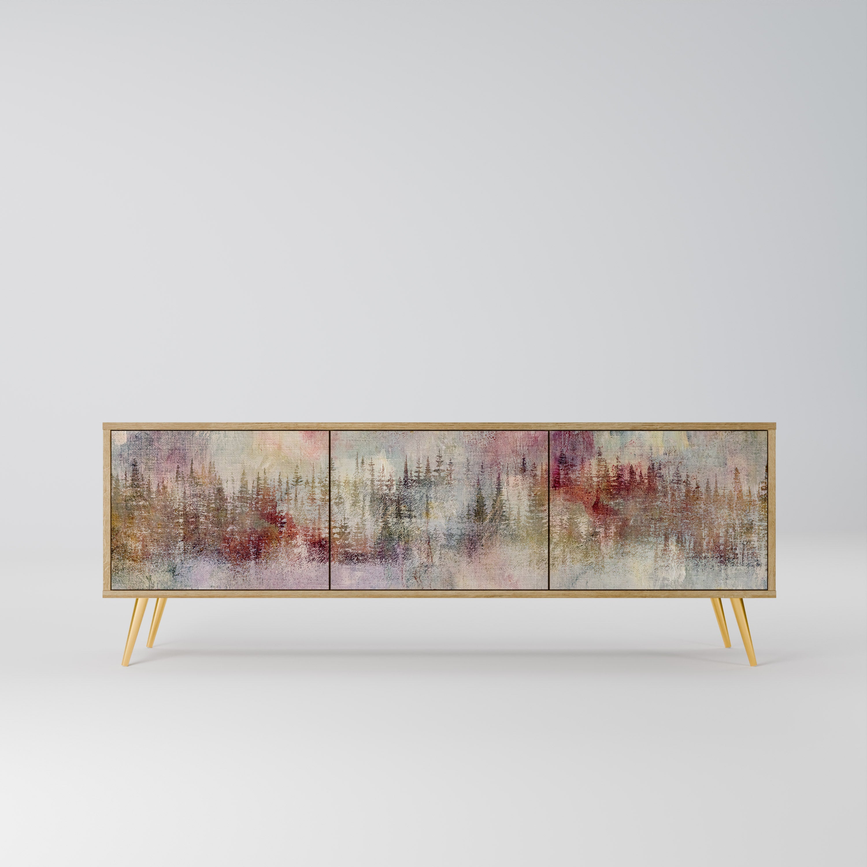 Meuble TV 3 portes VEILED SUMMIT effet chêne