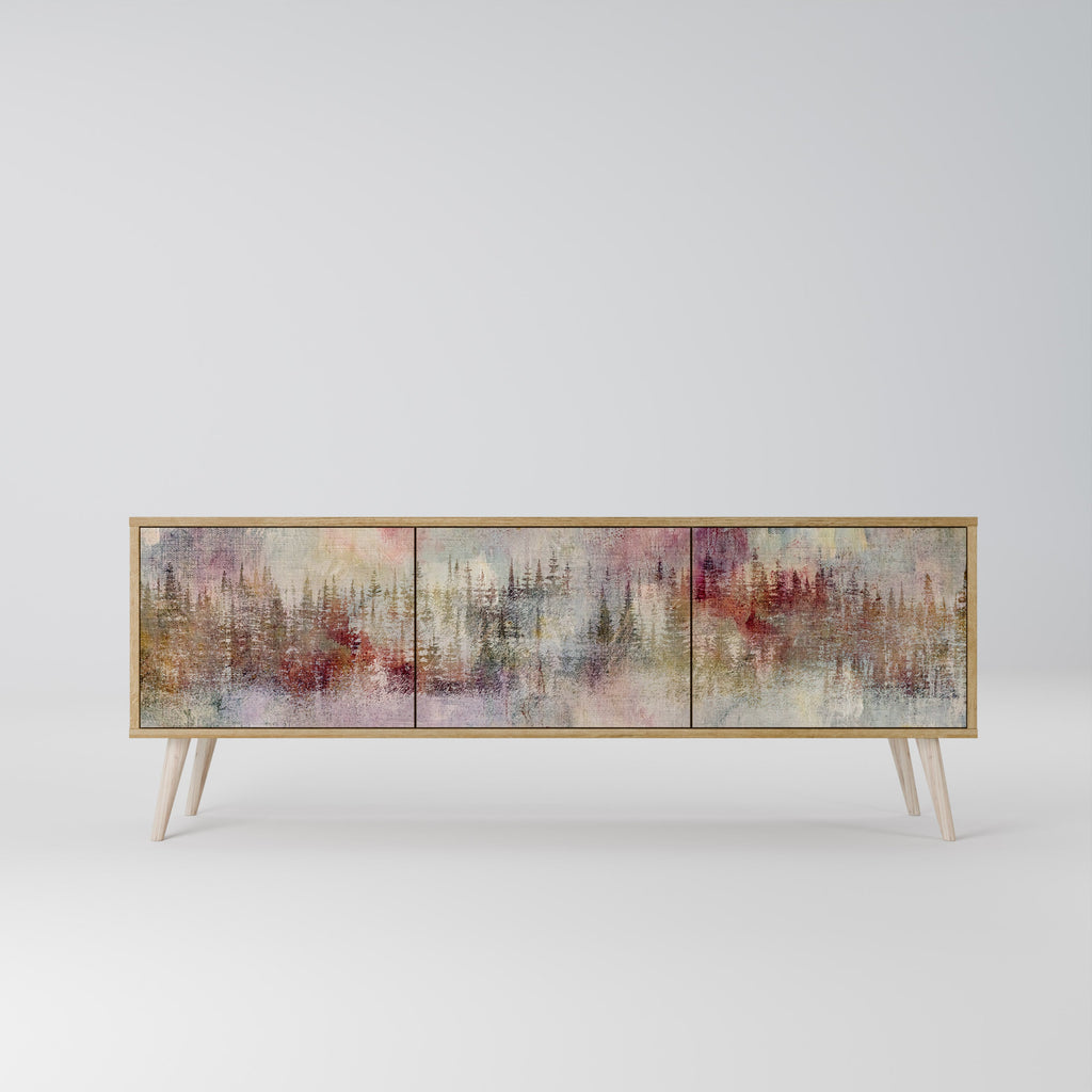 Meuble TV 3 portes VEILED SUMMIT effet chêne