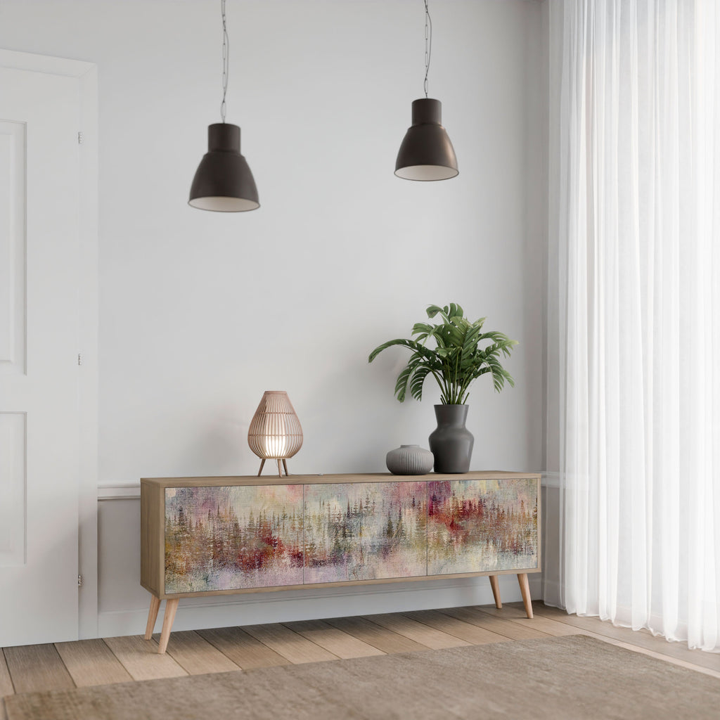 Meuble TV 3 portes VEILED SUMMIT effet chêne