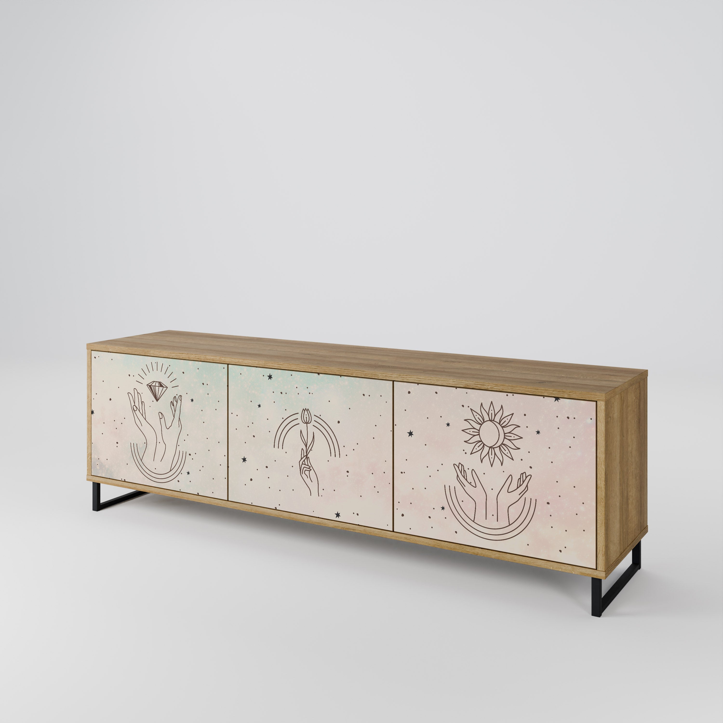 DELICATE BEAUTY 3-Door TV Cabinet