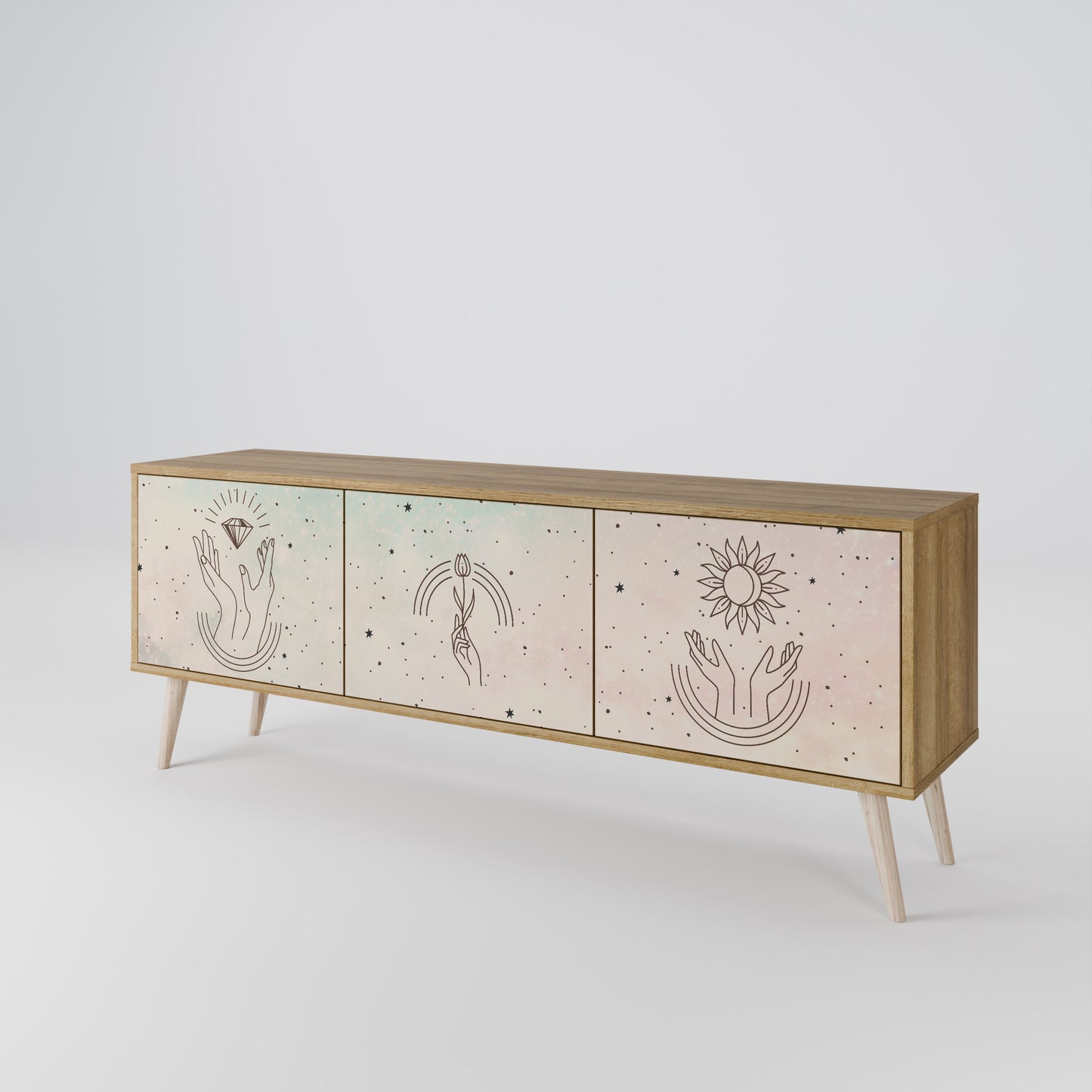 DELICATE BEAUTY 3-Door TV Cabinet
