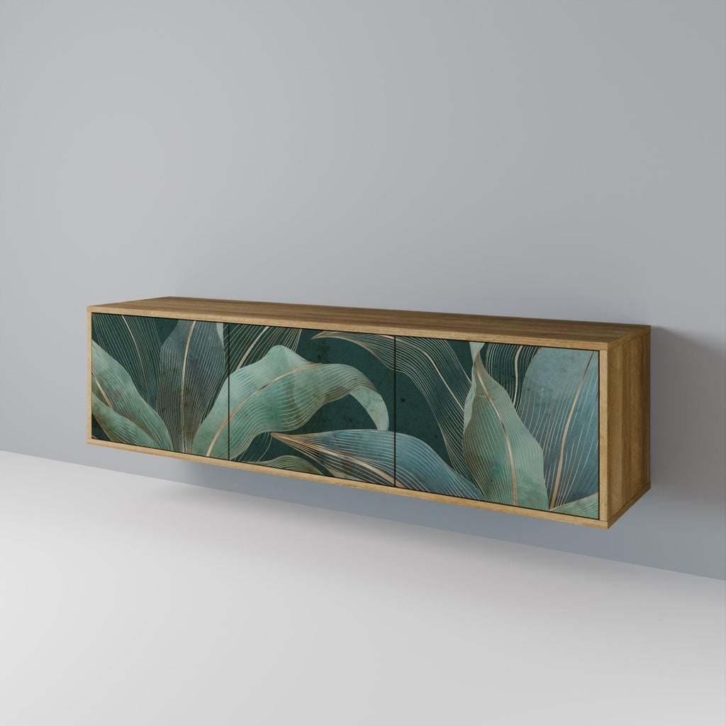 Meuble TV 3 portes ROYAL GREEN effet chêne