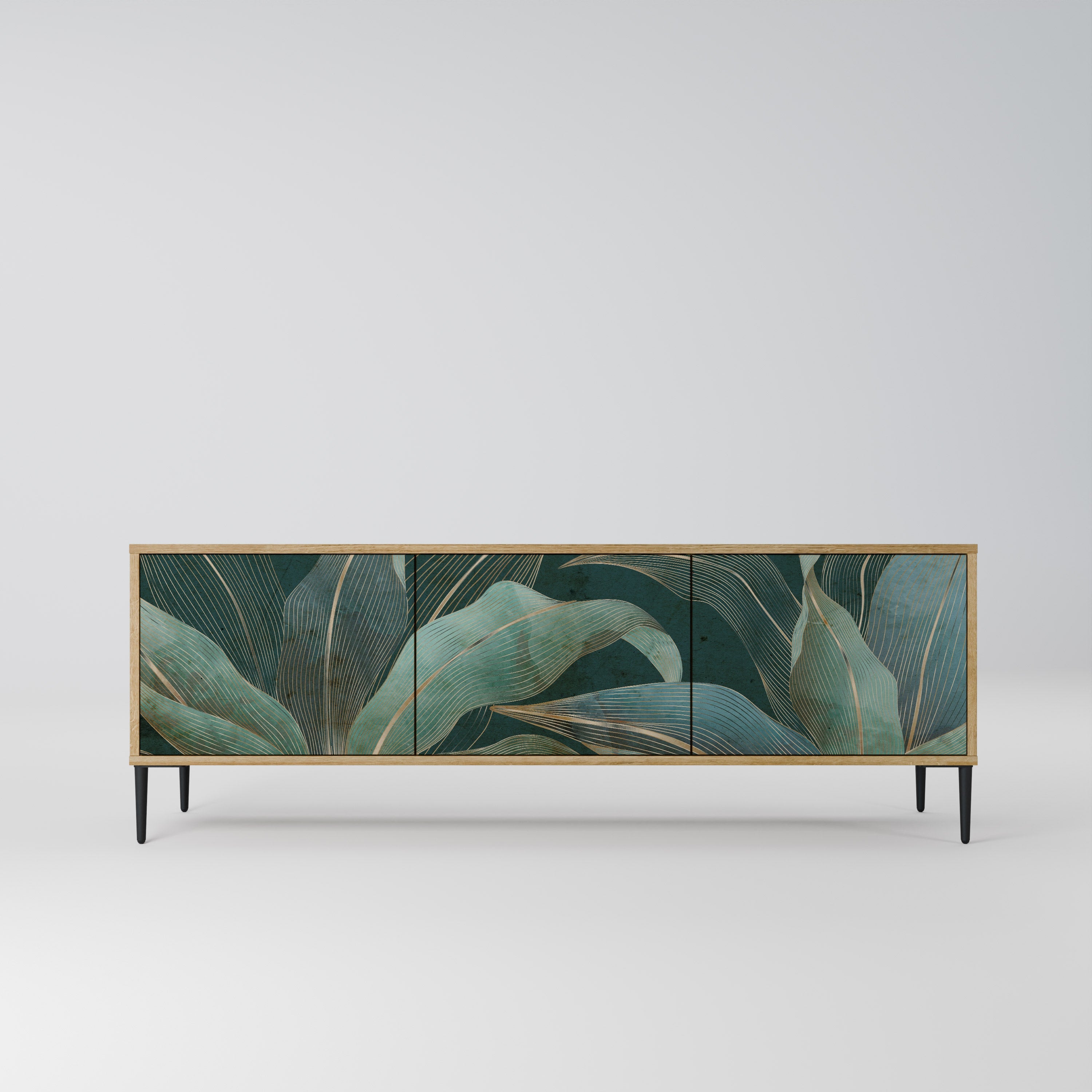 Meuble TV 3 portes ROYAL GREEN effet chêne