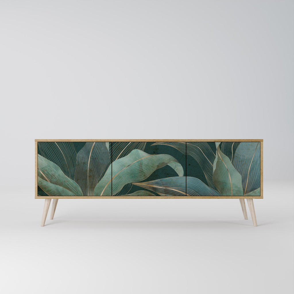 Meuble TV 3 portes ROYAL GREEN effet chêne