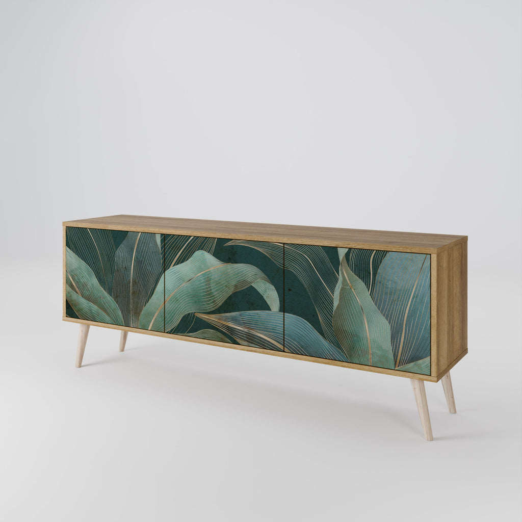 Meuble TV 3 portes ROYAL GREEN effet chêne