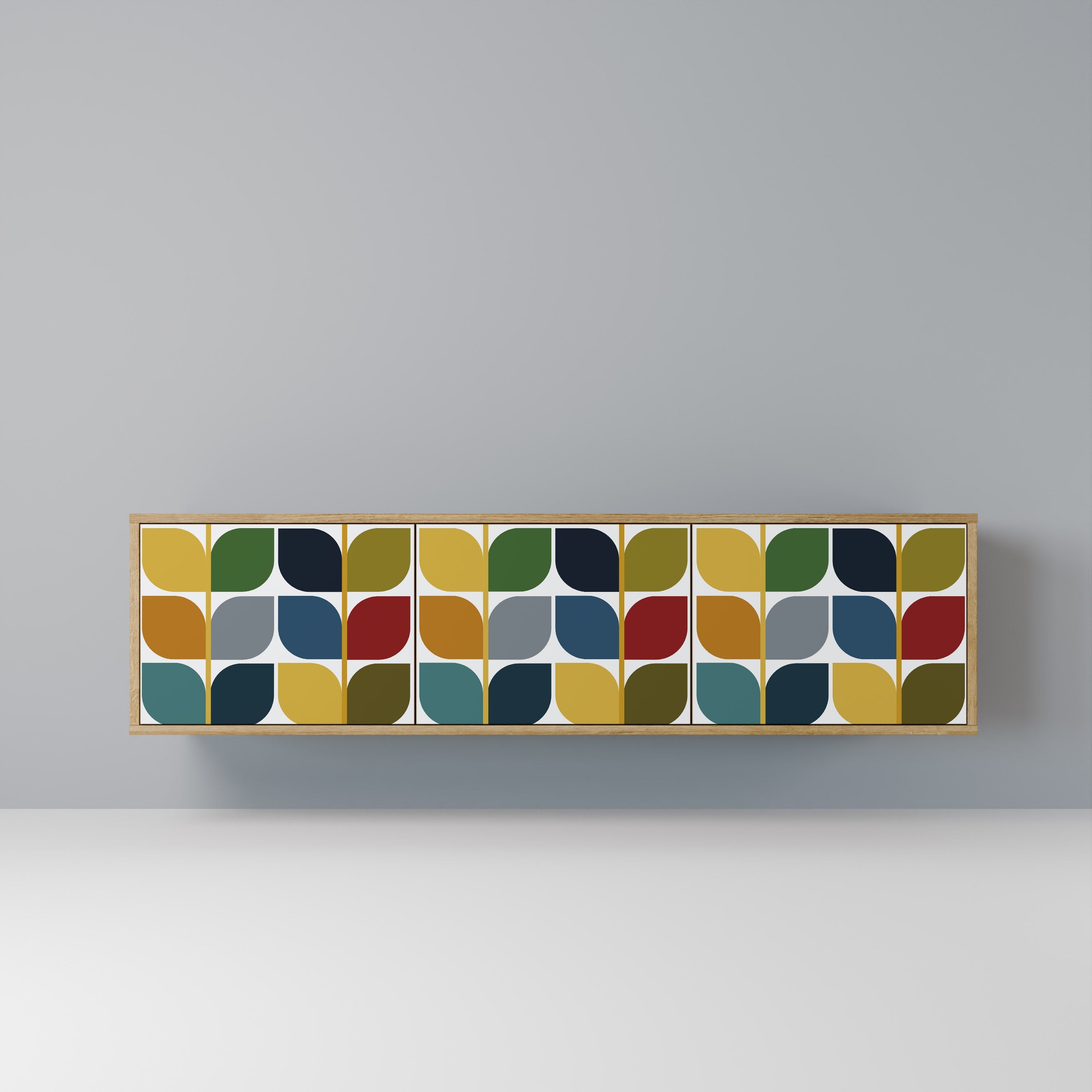 Meuble TV 3 portes effet chêne WEIGHTLESS HOURS