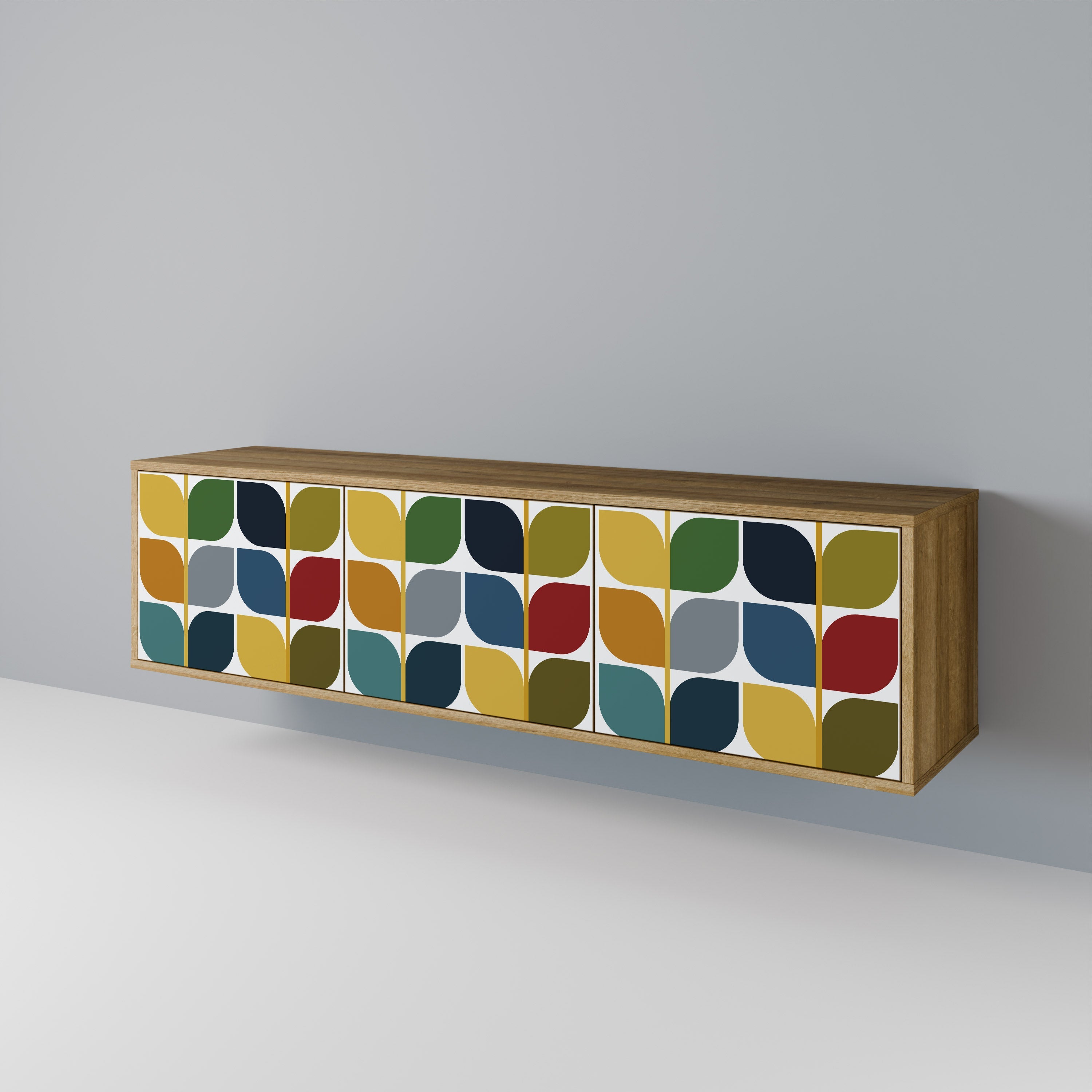 Meuble TV 3 portes effet chêne WEIGHTLESS HOURS