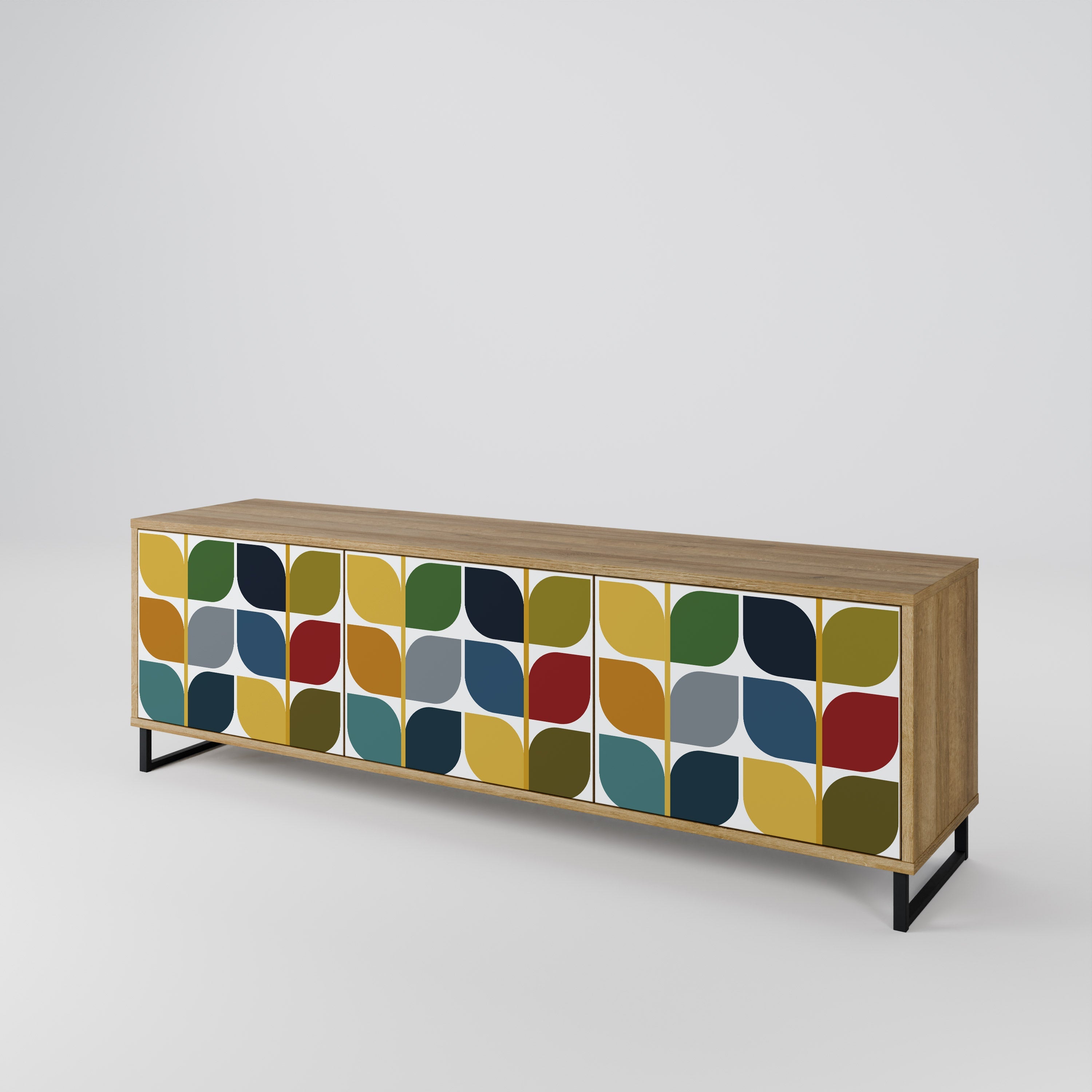 Meuble TV 3 portes effet chêne WEIGHTLESS HOURS