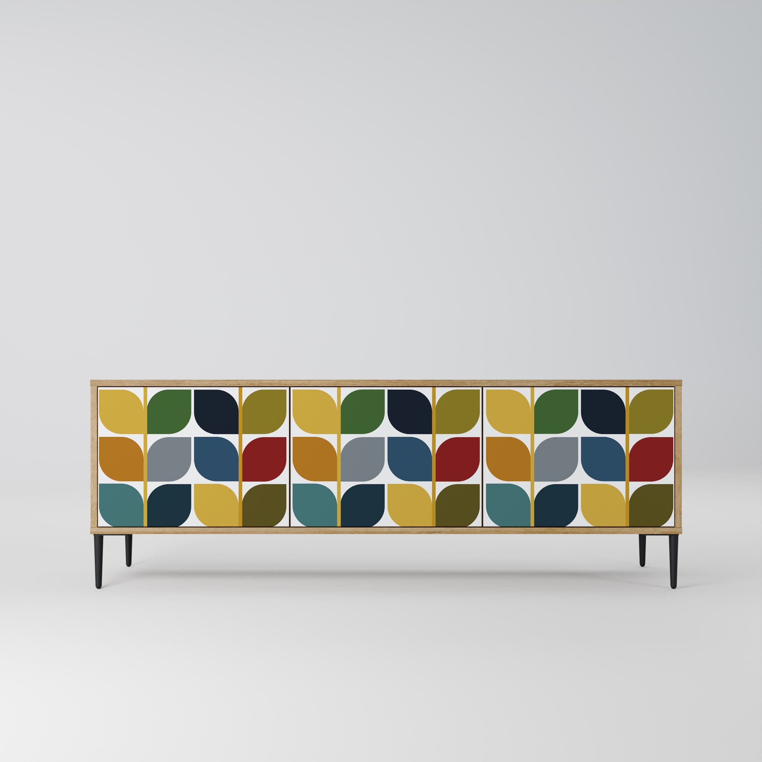 Meuble TV 3 portes effet chêne WEIGHTLESS HOURS