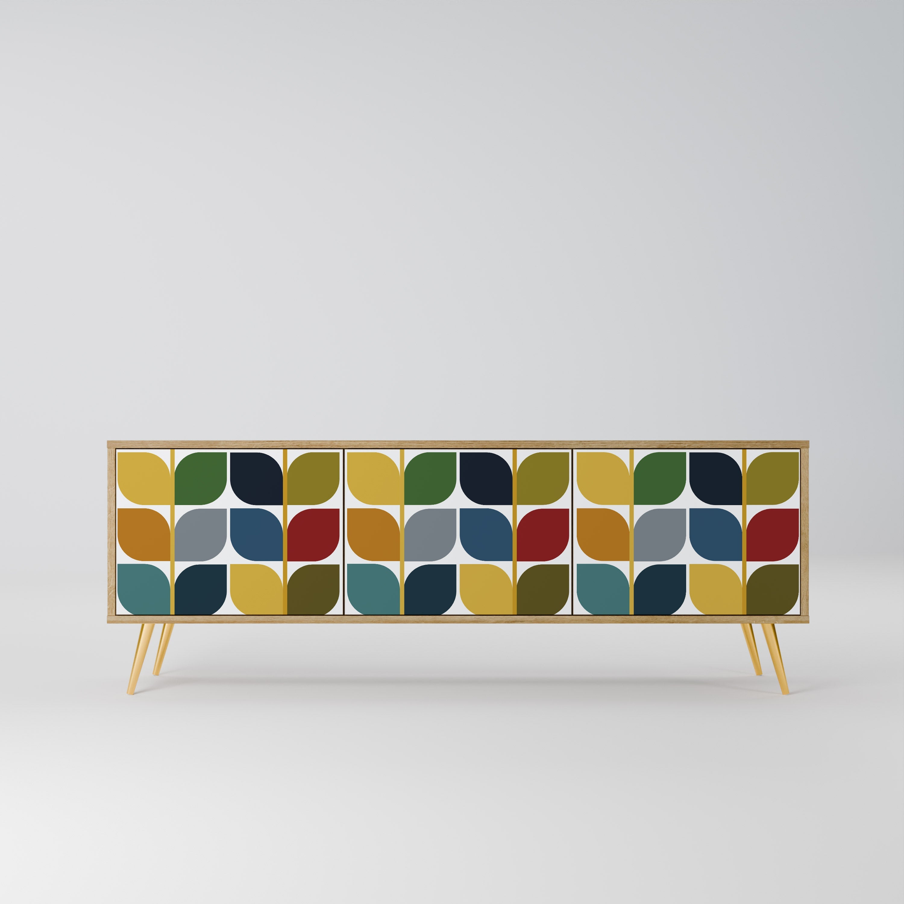 Meuble TV 3 portes effet chêne WEIGHTLESS HOURS