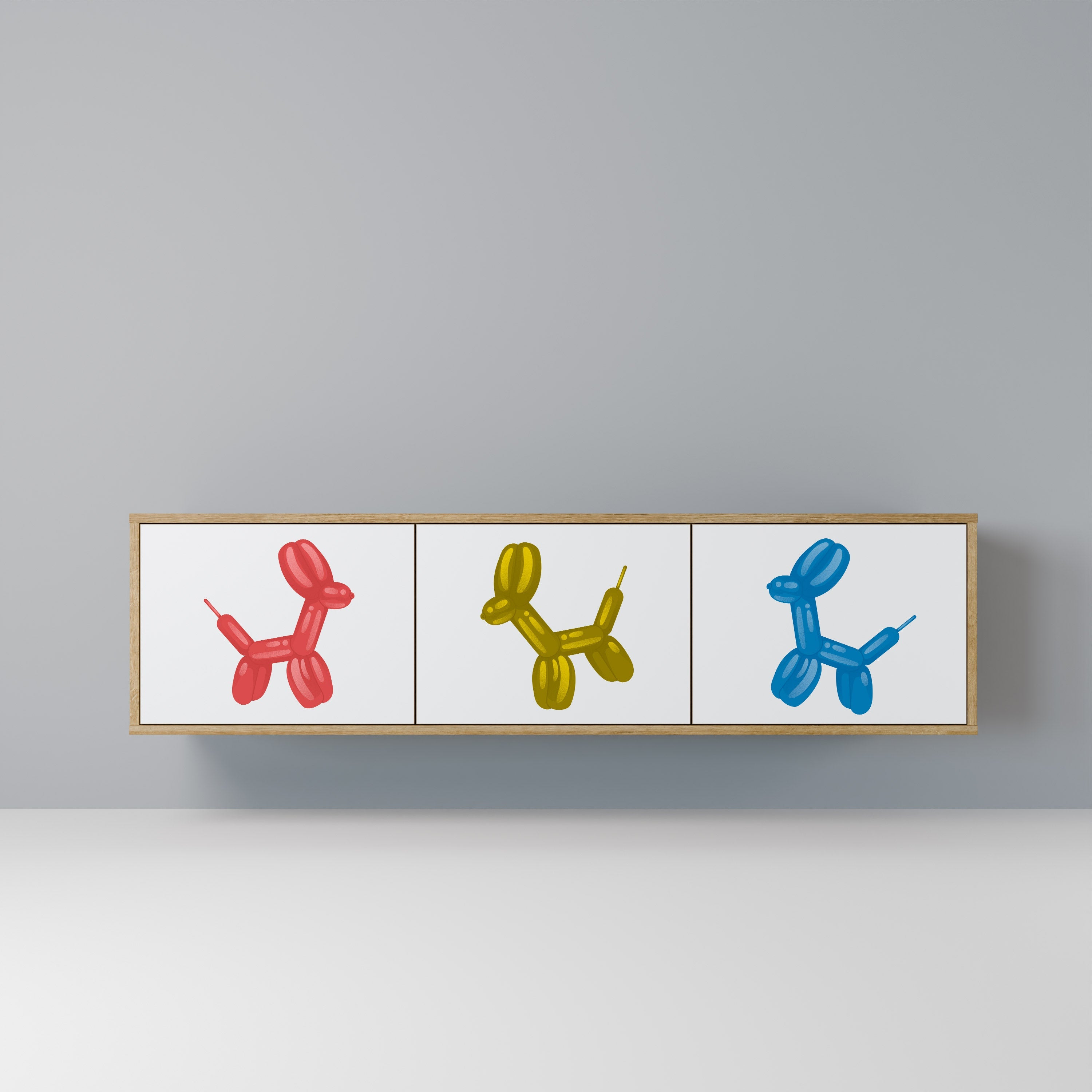 Meuble TV 3 portes CHILDHOOD MEMORY effet chêne