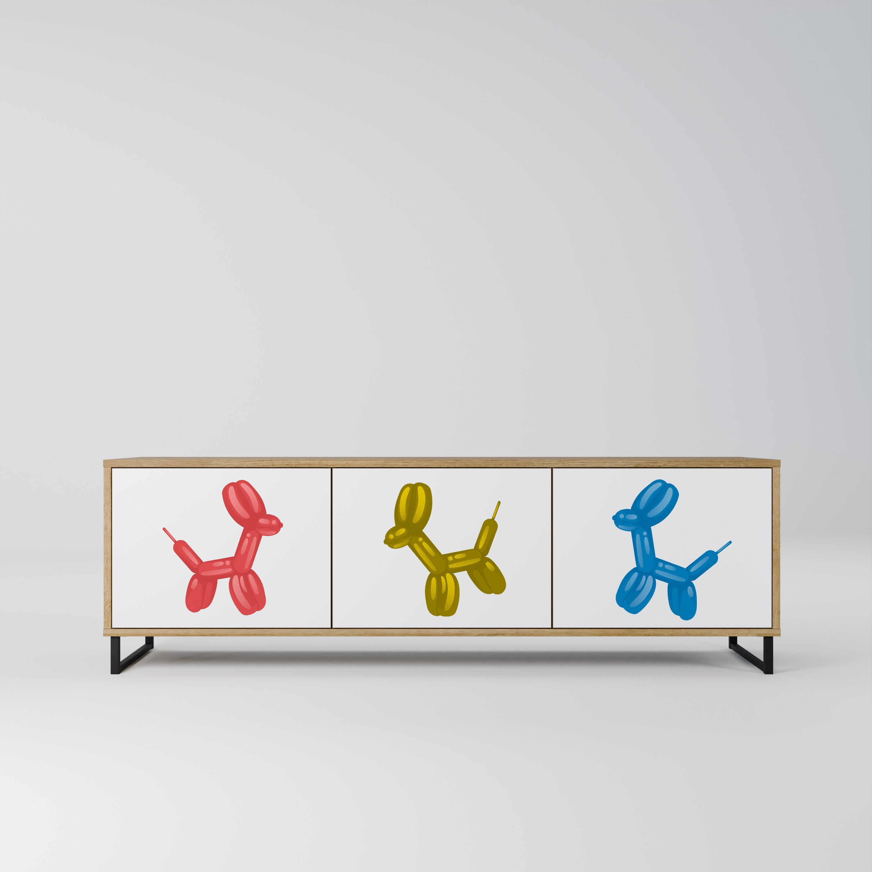 Meuble TV 3 portes CHILDHOOD MEMORY effet chêne