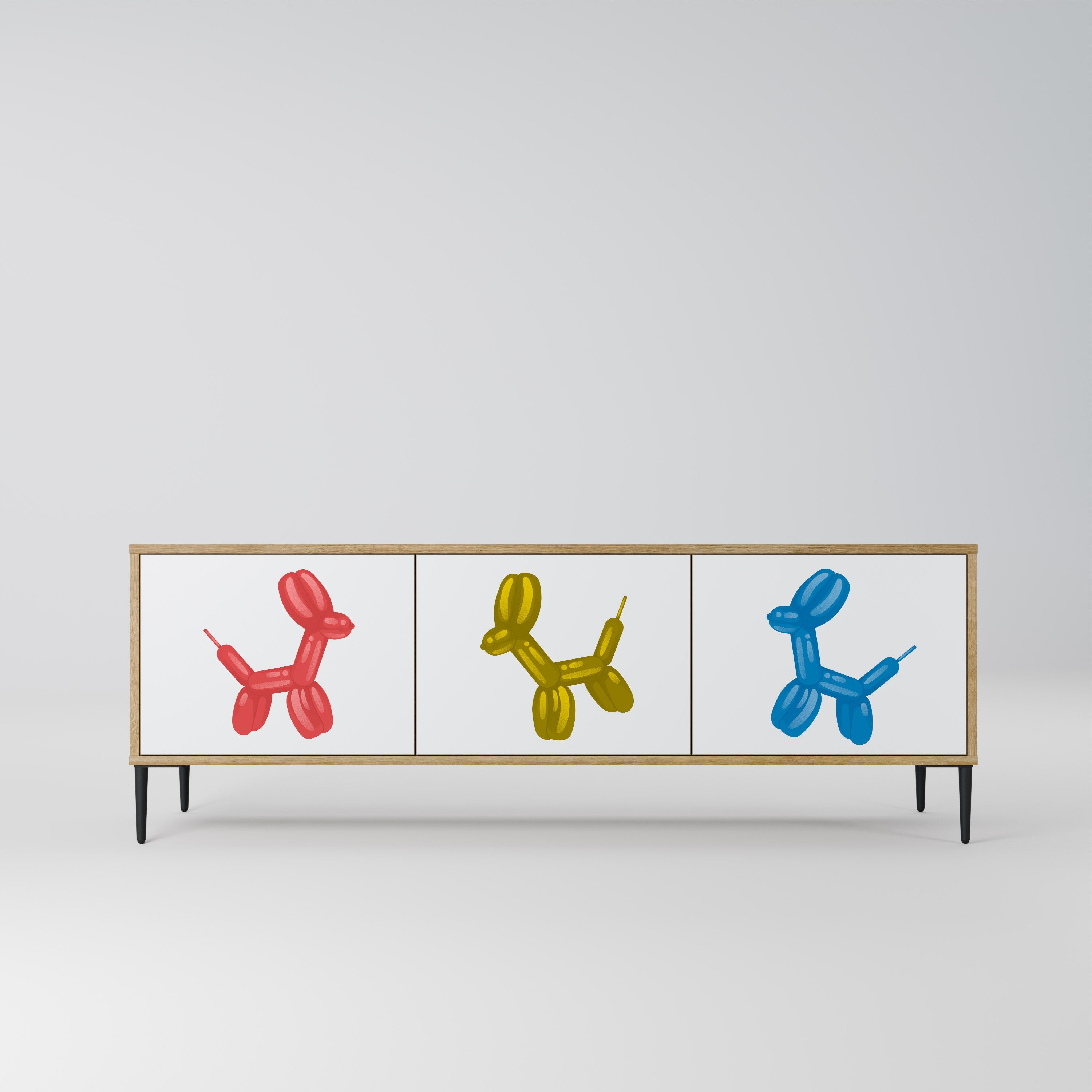 Meuble TV 3 portes CHILDHOOD MEMORY effet chêne