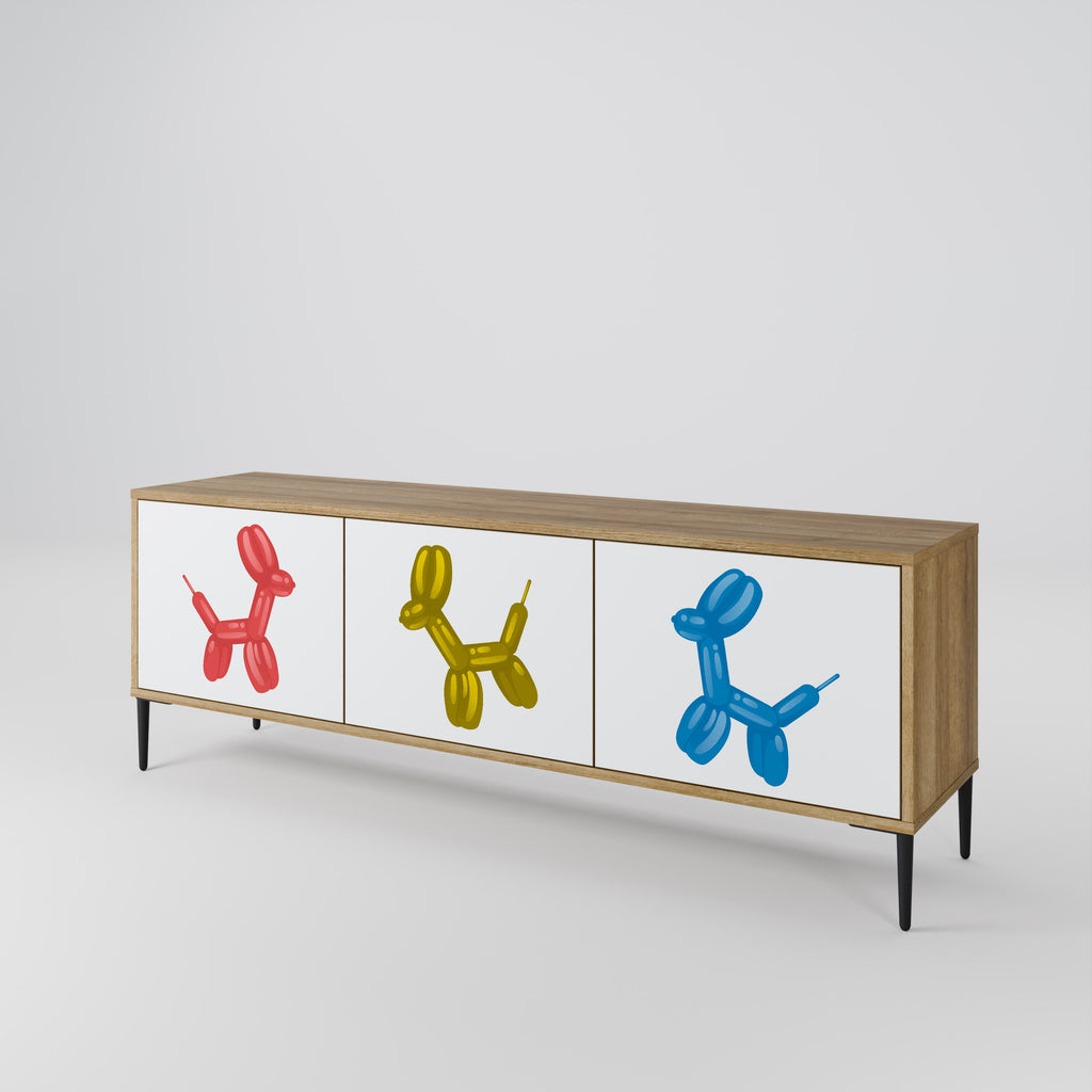 Meuble TV 3 portes CHILDHOOD MEMORY effet chêne