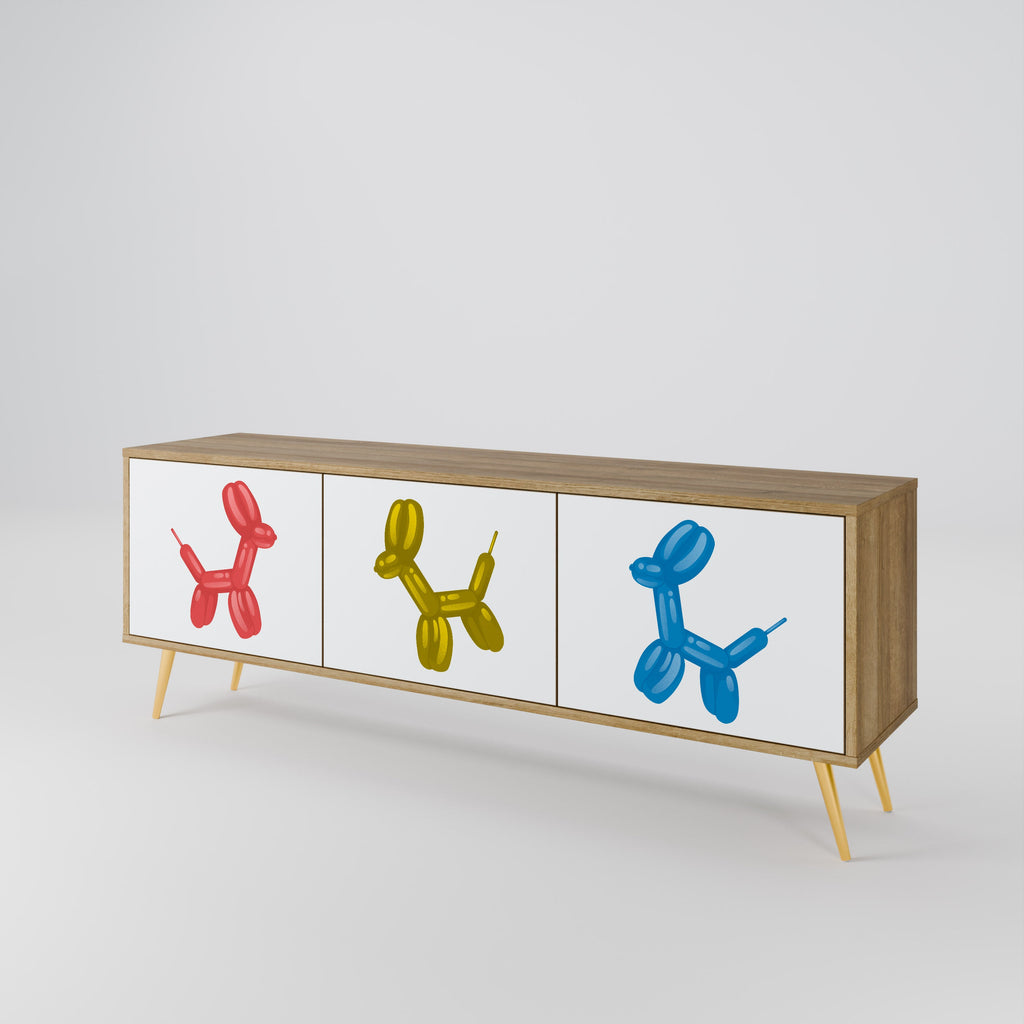 Meuble TV 3 portes CHILDHOOD MEMORY effet chêne