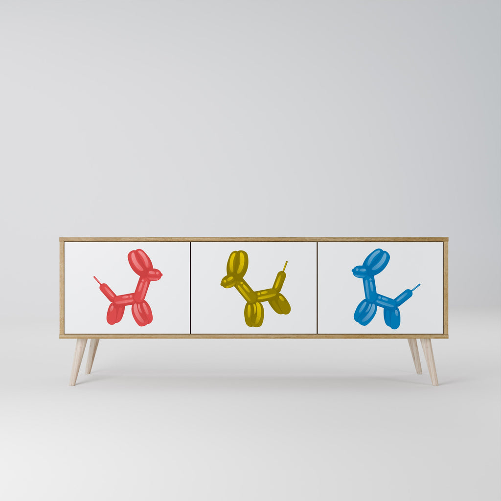 Meuble TV 3 portes CHILDHOOD MEMORY effet chêne