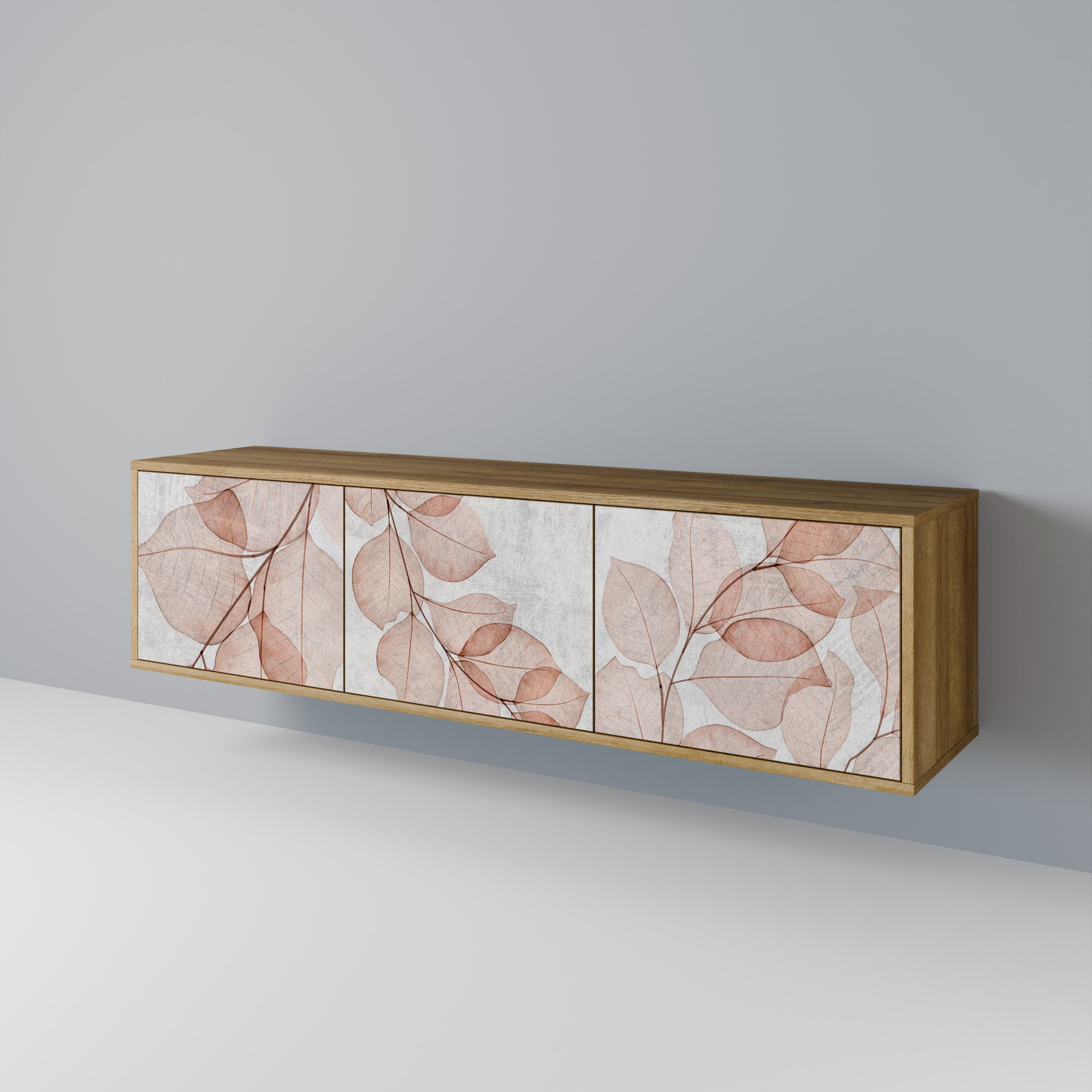 Meuble TV 3 portes AUTUMN FRAGILITY effet chêne